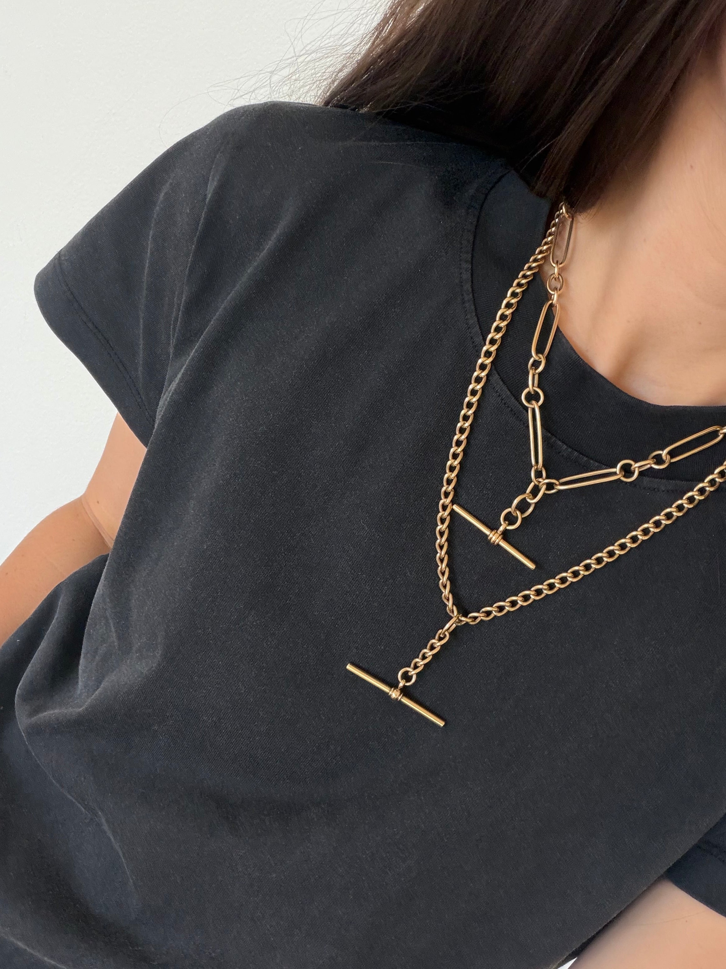 Vintage 9ct Gold Paperlink Albert Chain