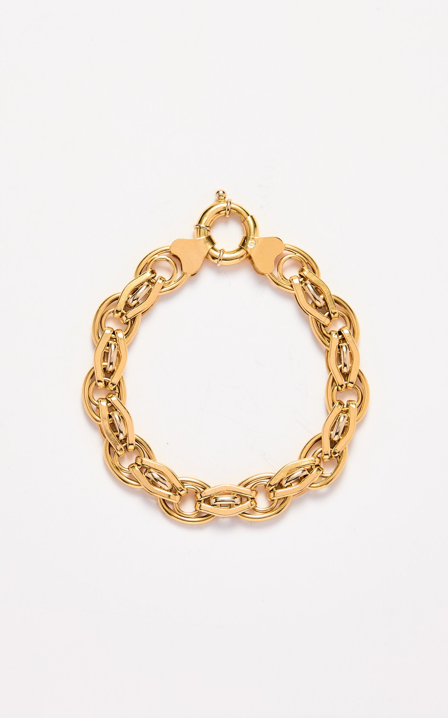 Vintage 18ct gold decorative gate link bracelet