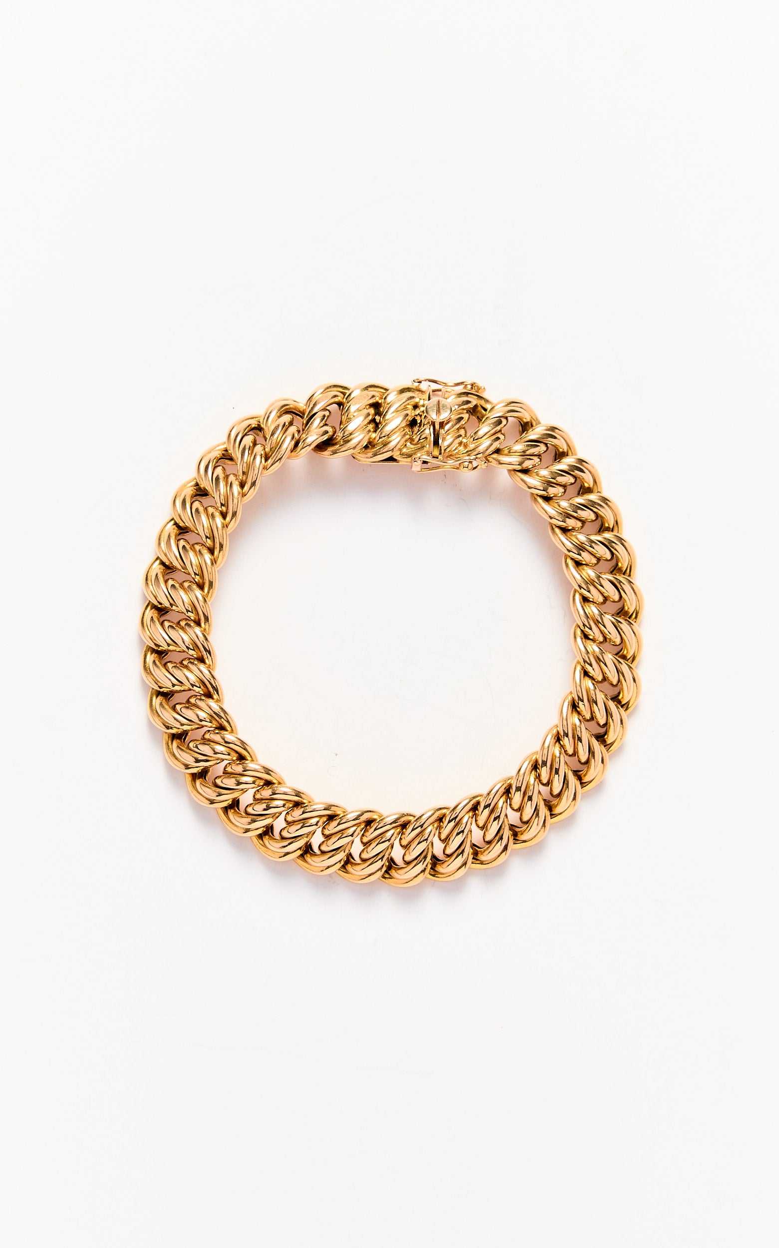Vintage 18ct gold double curb bracelet