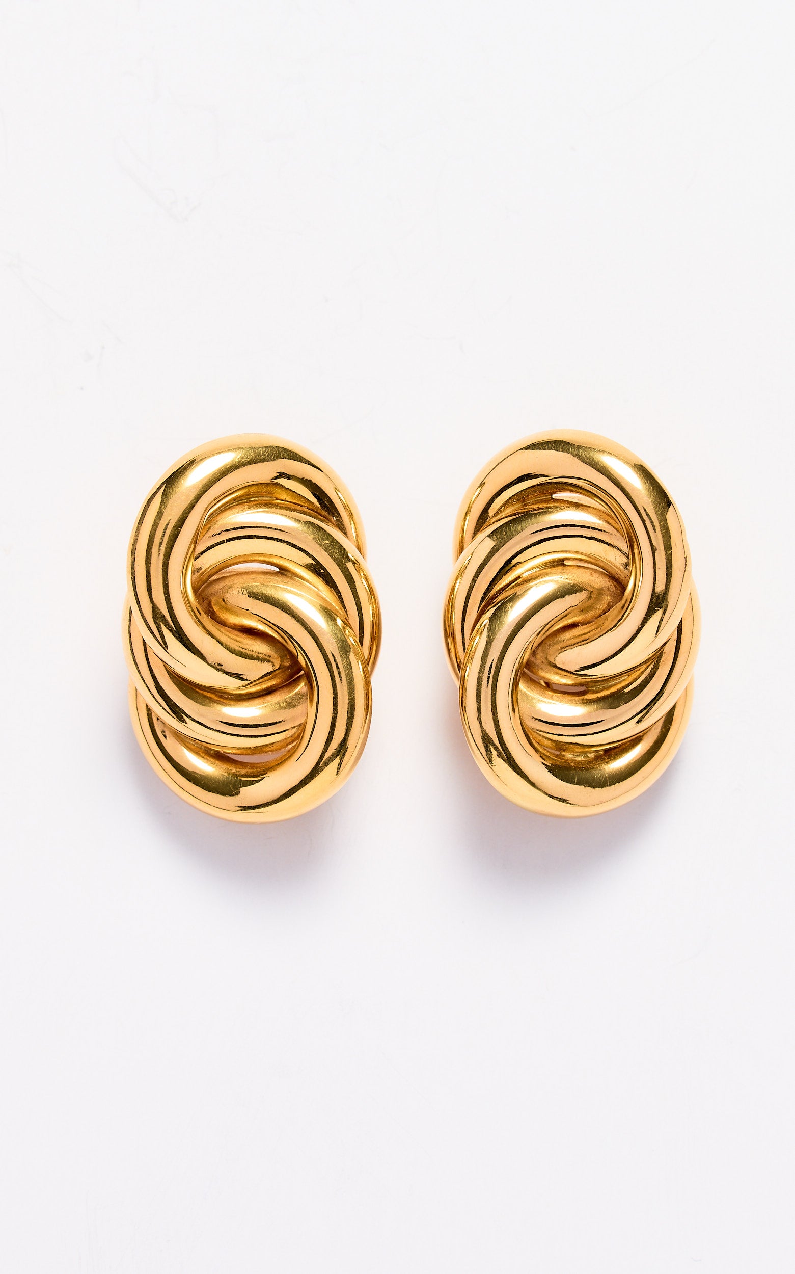 18ct gold Italian triple knot earrings
