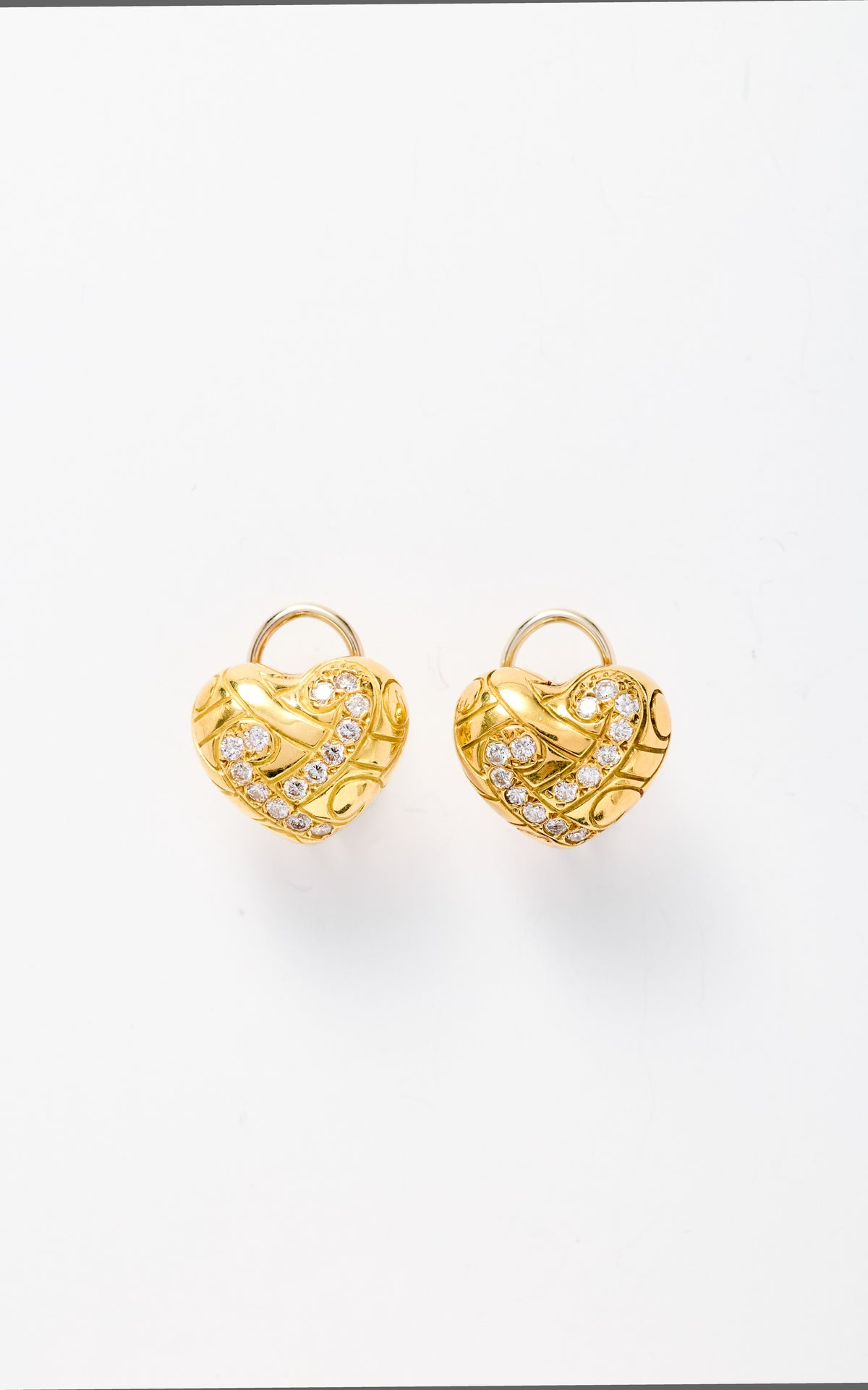 18ct gold & diamond heart earrings