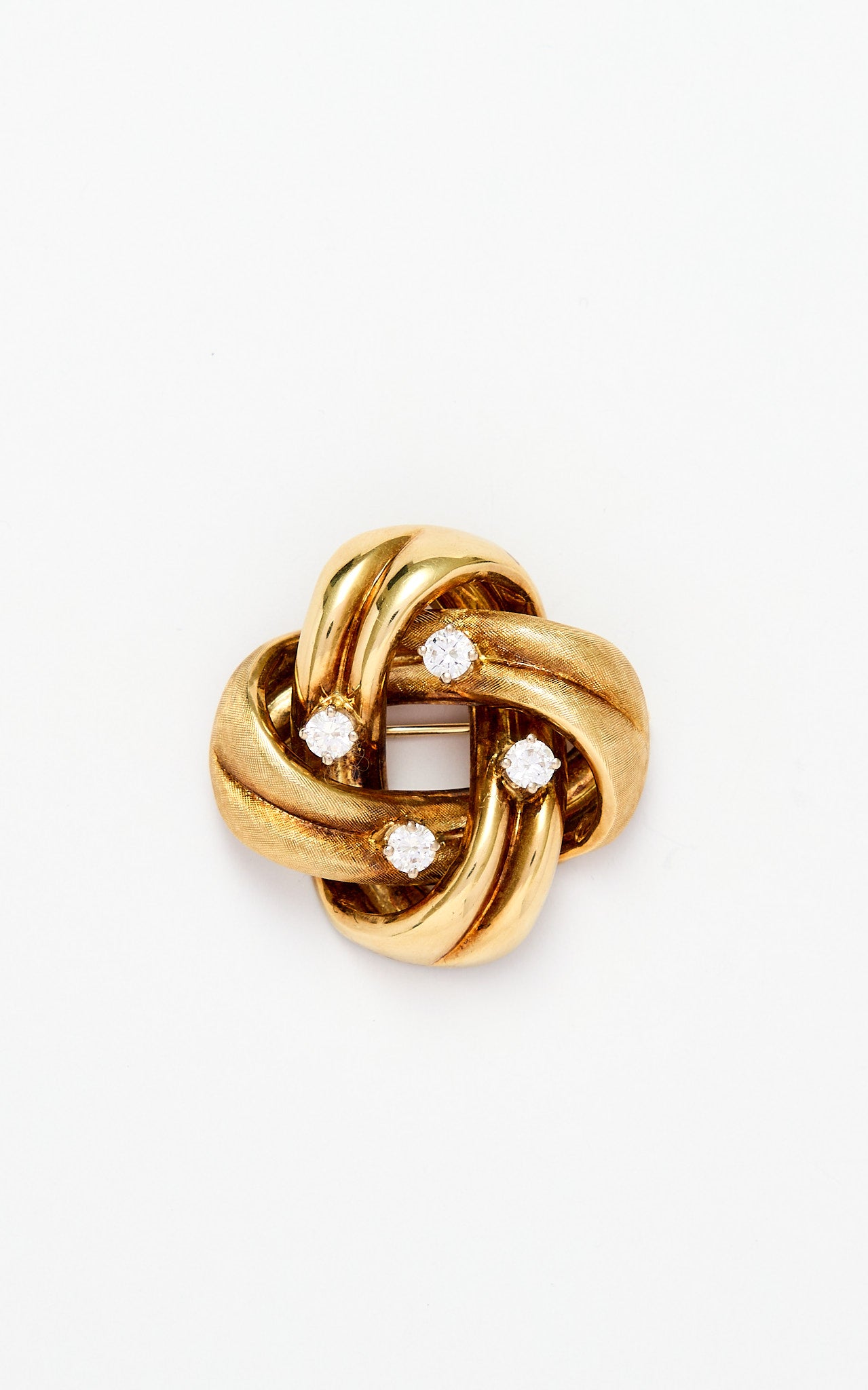 Vintage Italian 14ct gold & diamond brooch
