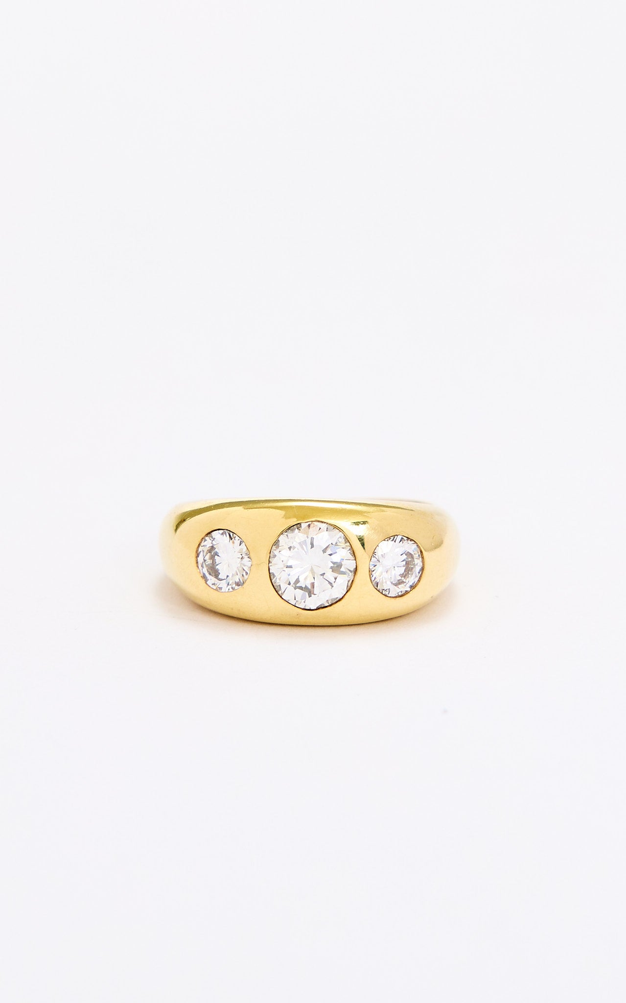 14ct gold diamond gypsy ring