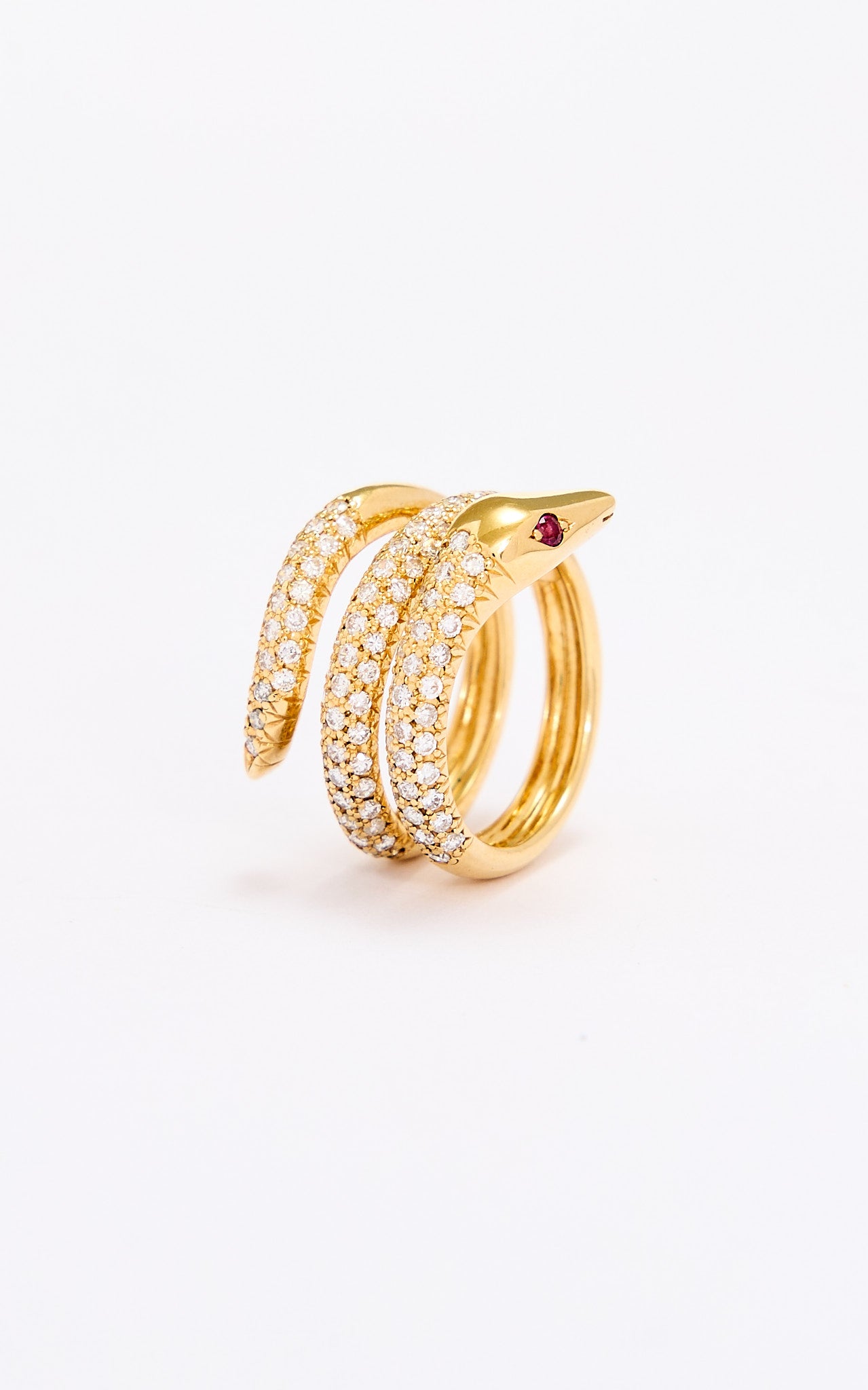 18ct gold & diamond serpent ring
