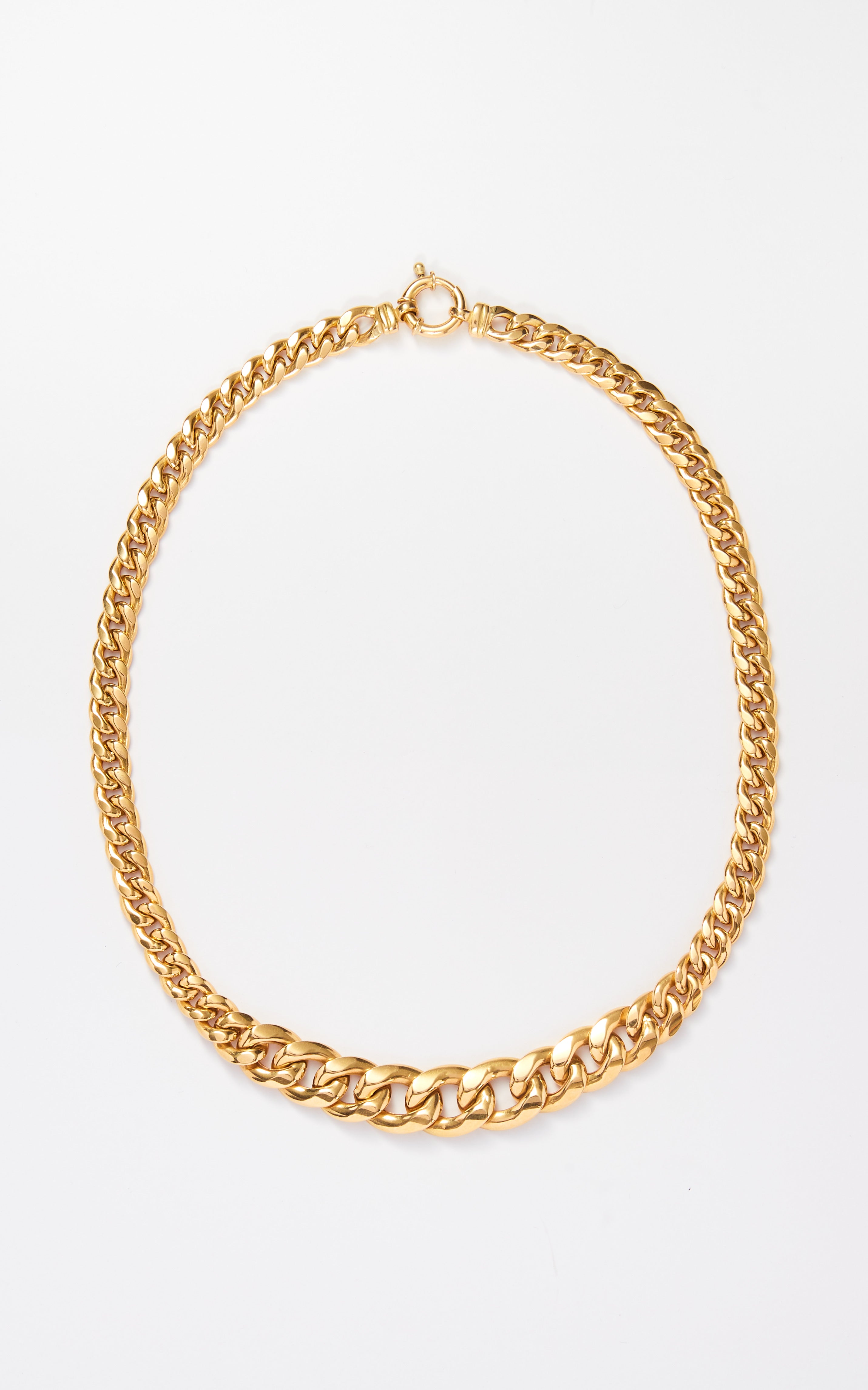 Vintage 18ct Gold Italian Graduated Curb Chain