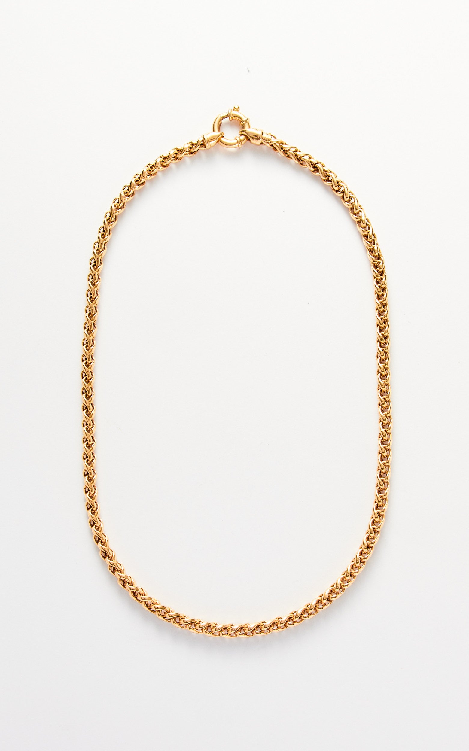 Vintage 9ct Gold Wheat Link Necklace