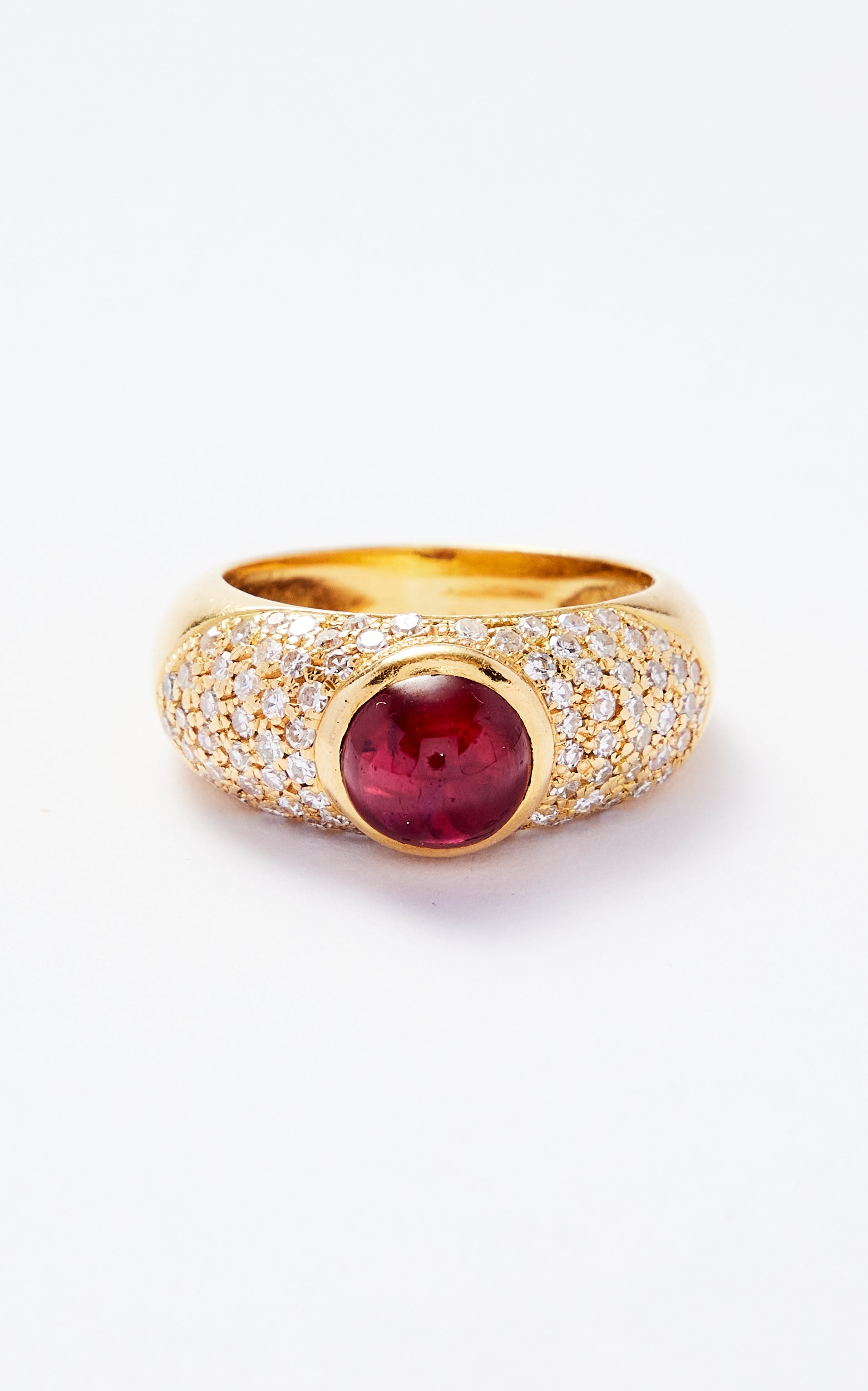 Estate 1ct ruby & .50ct diamonds set in 18ct gold.