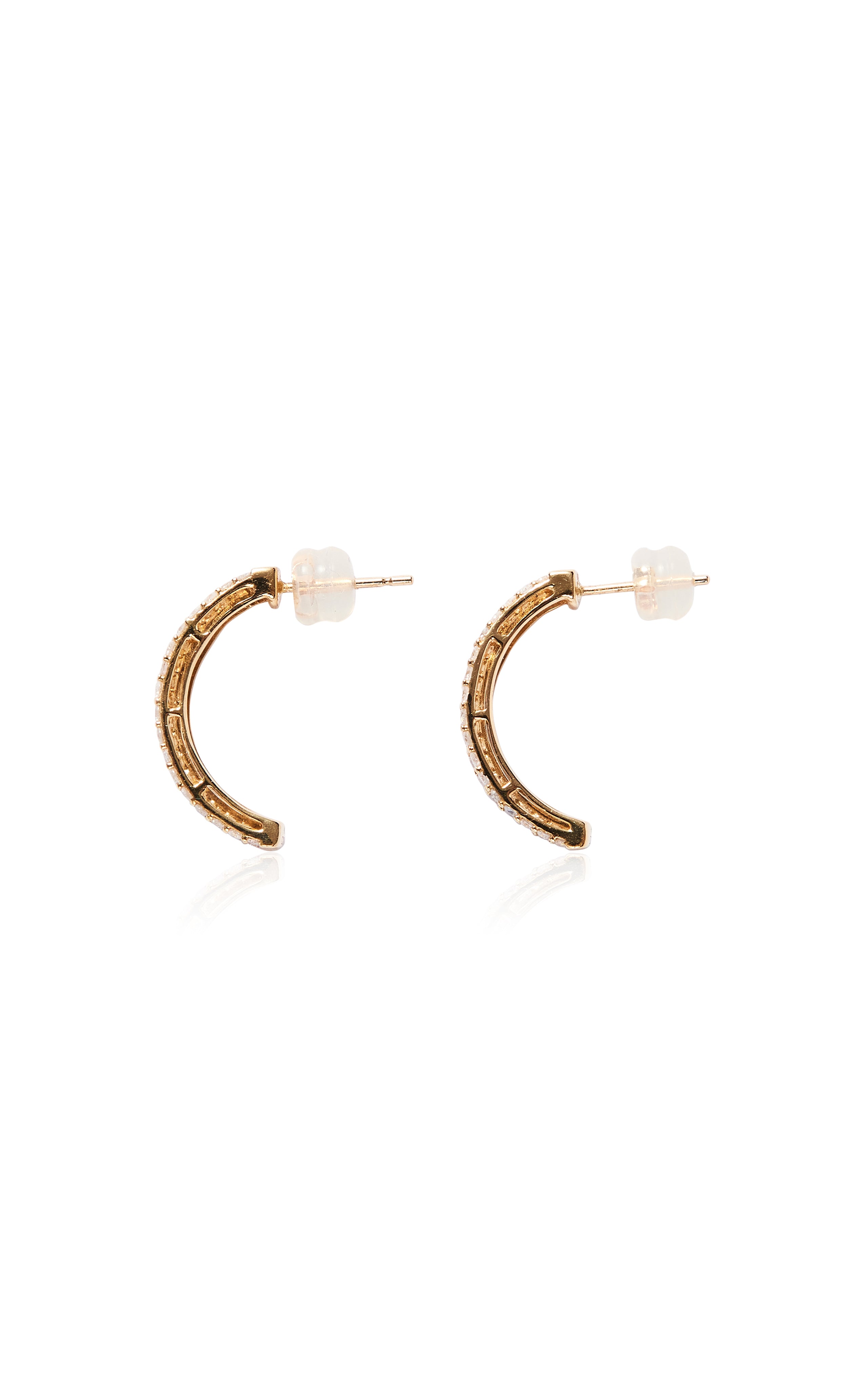 Vintage 18ct Gold Diamond Half Hoop Earrings