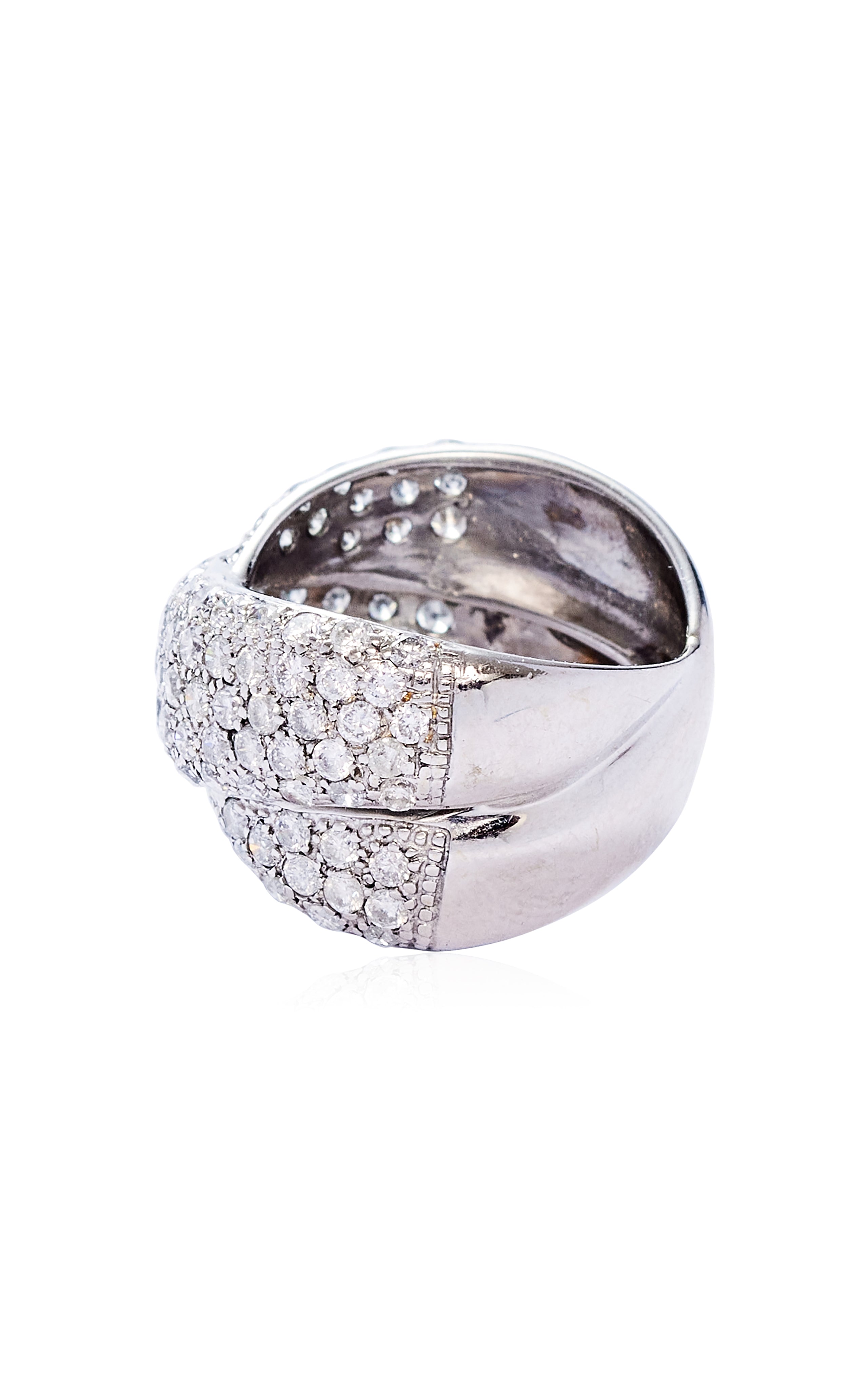Vintage 18ct gold diamond crossover ring