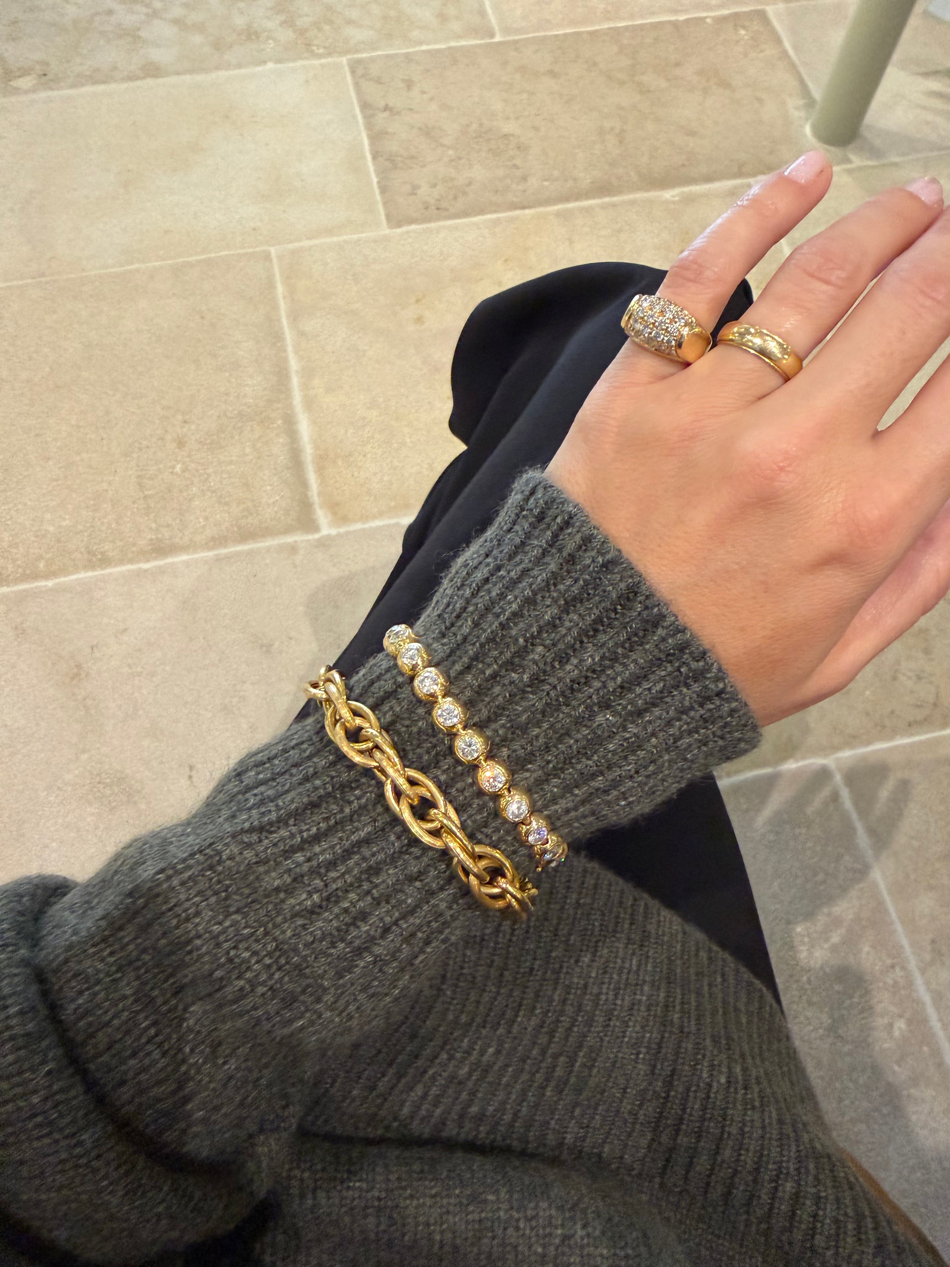 Vintage 18ct gold fancy double-link bracelet