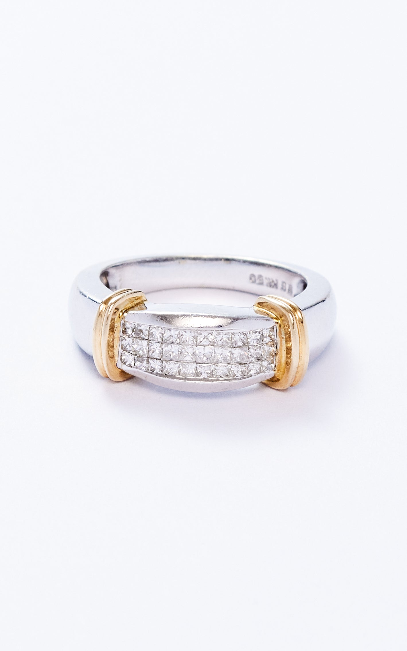 Vintage 14ct Two Tone Diamond Ring