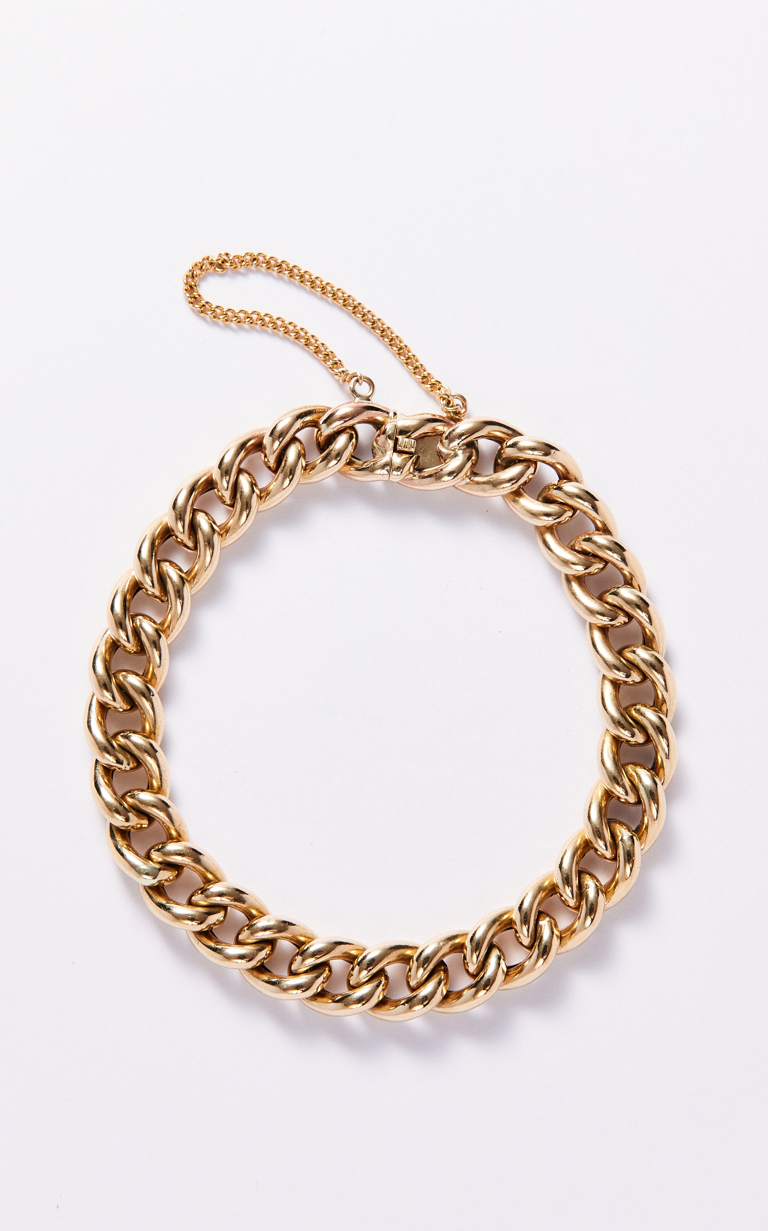 Antique 9ct Rose Gold Double Curb Bracelet | RH Jewellers