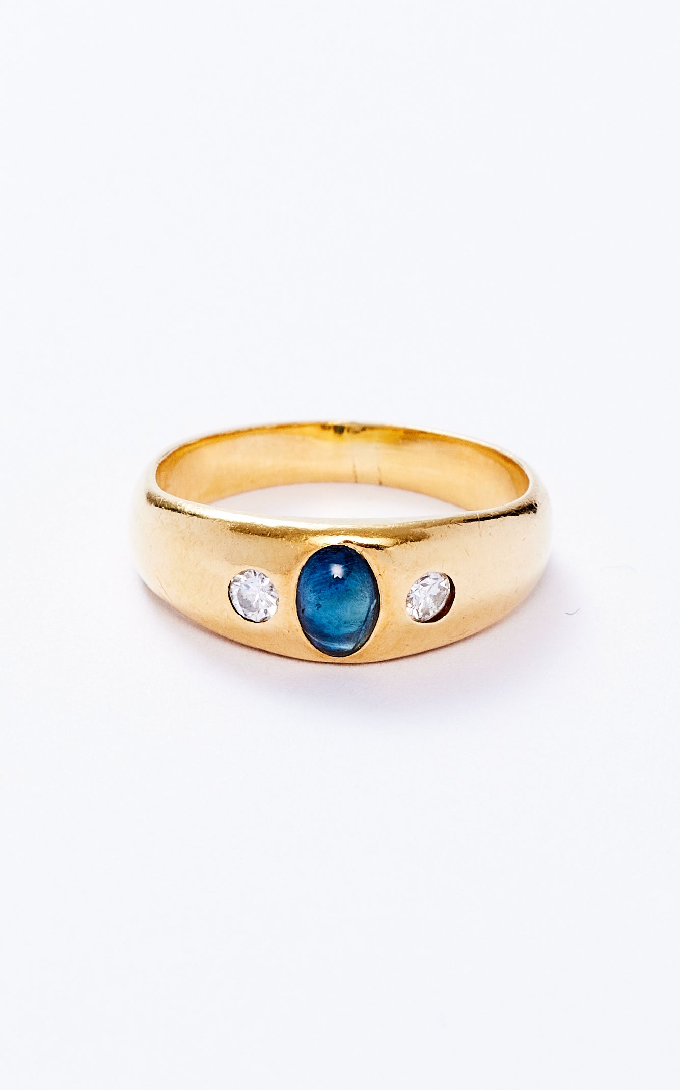 Vintage 18ct Sapphire & Diamond Gypsy Ring