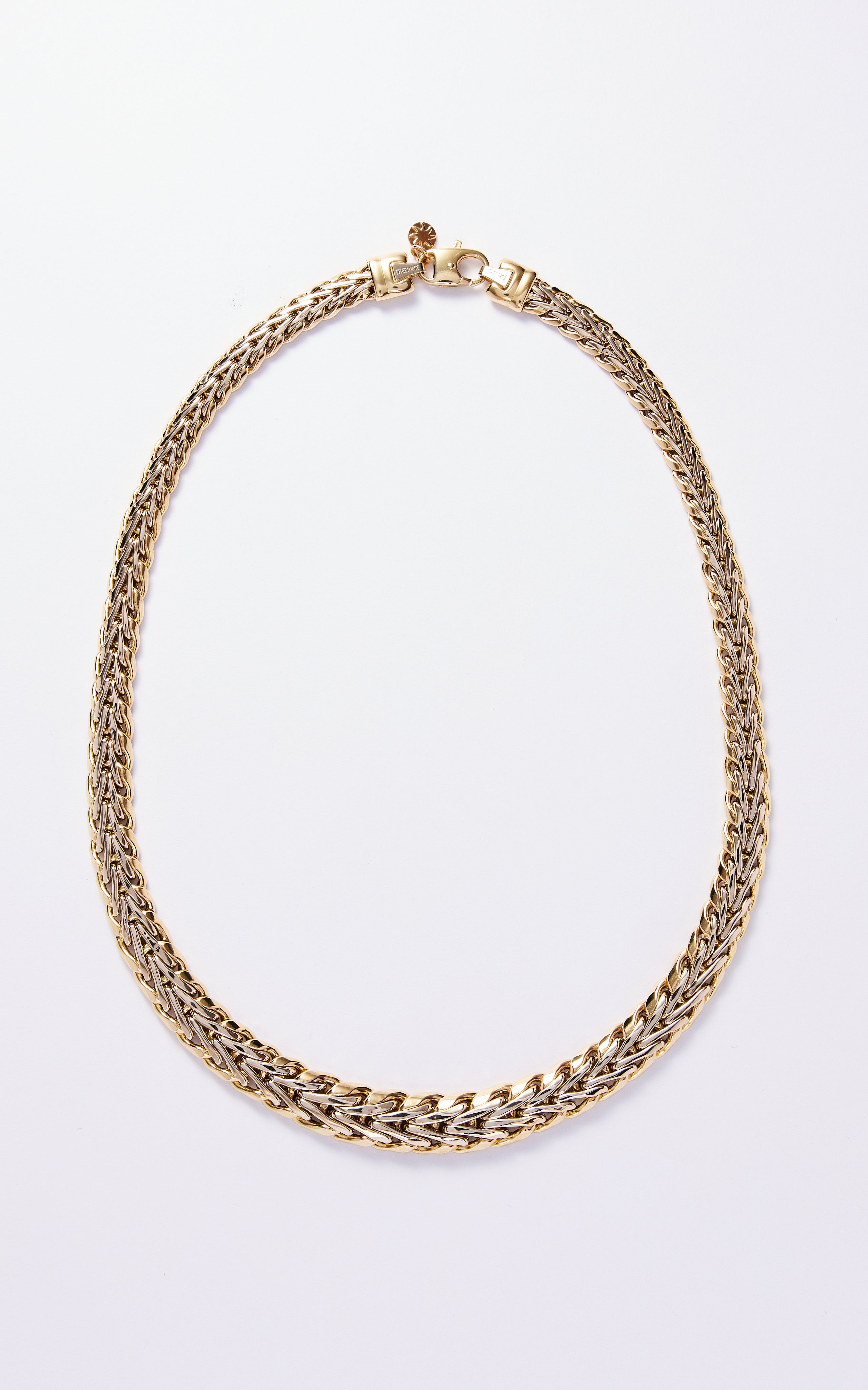 Vintage 18ct Two Tone Woven Collar