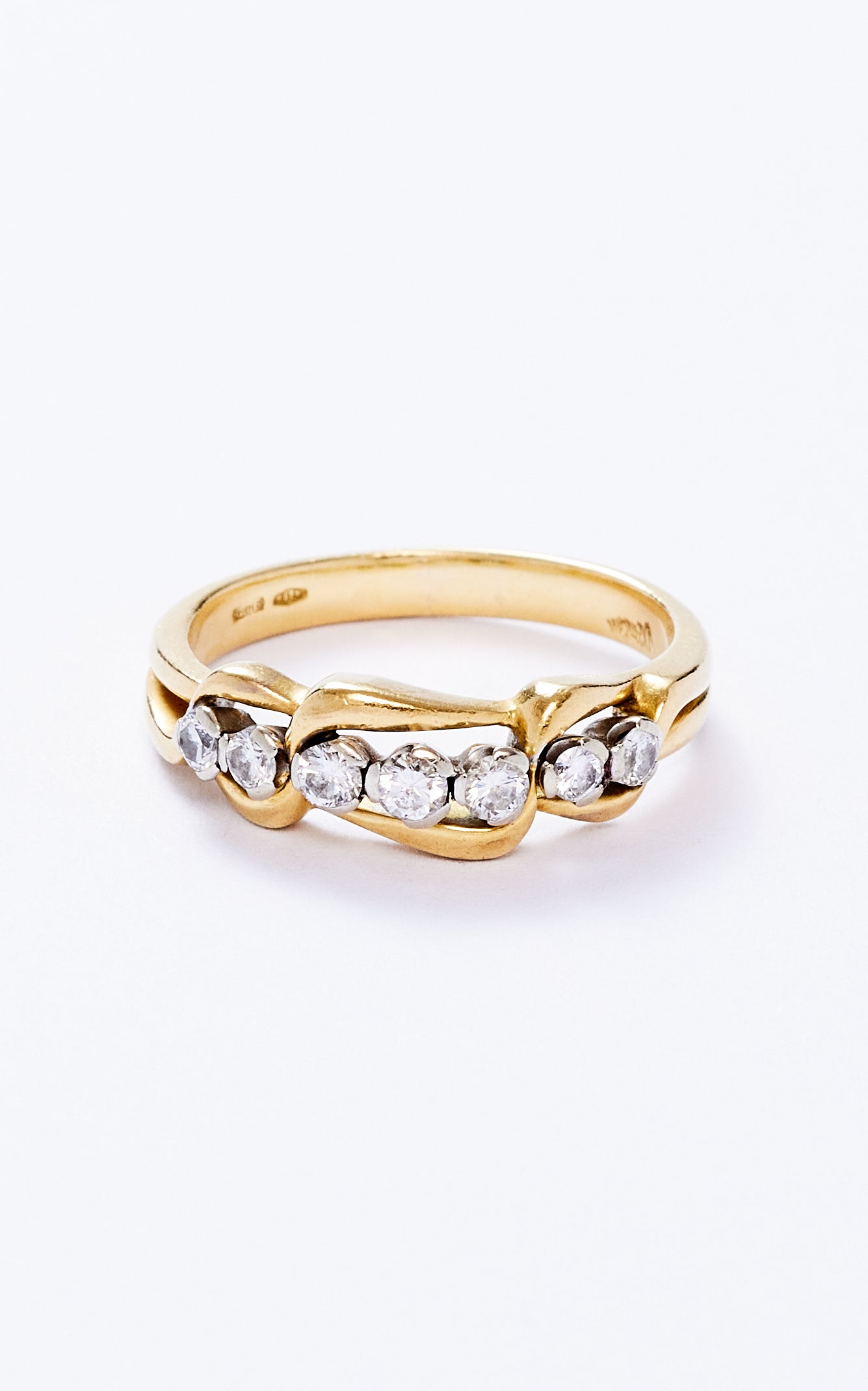 Vintage 18ct Diamond French Ring