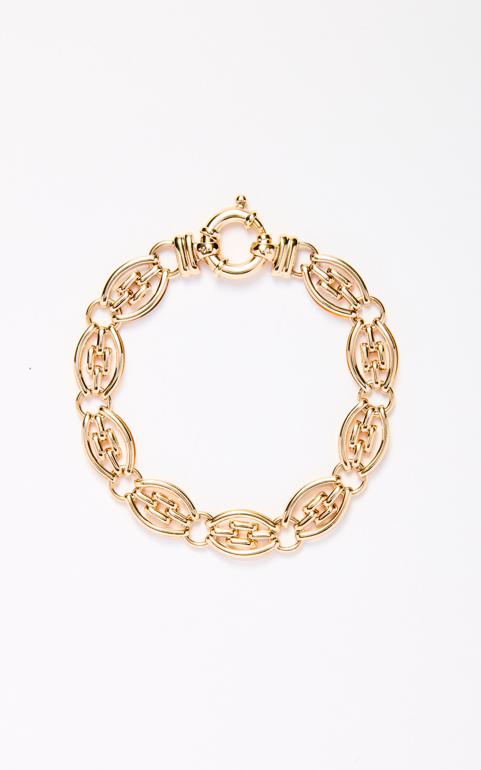 Vintage 9ct Gold Fancy Link Bracelet with Bolt Clasp