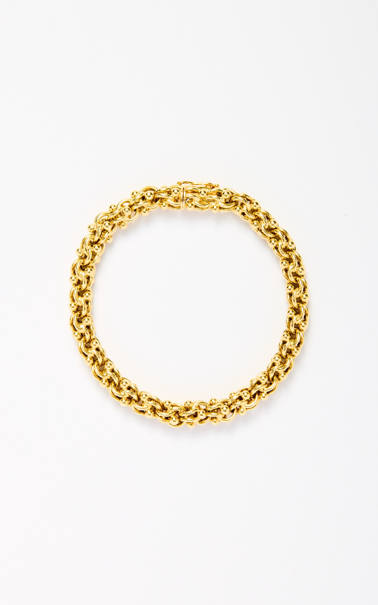Vintage 18ct gold tubular Byzantine Bracelet