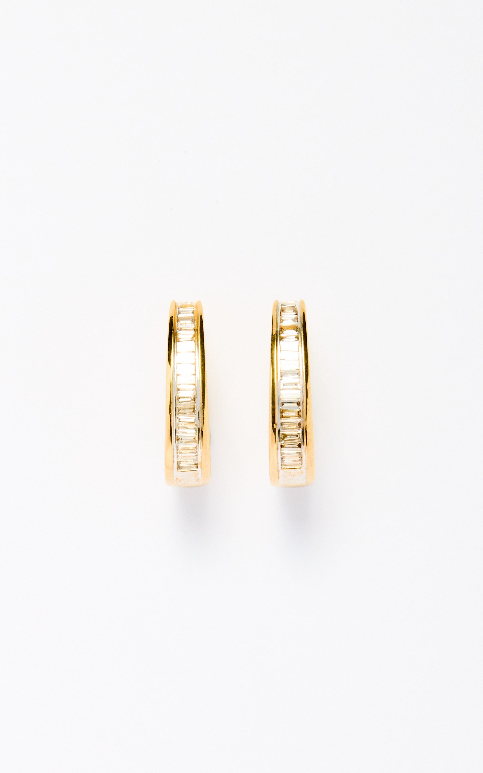 Vintage 9ct Gold Diamond Hoops