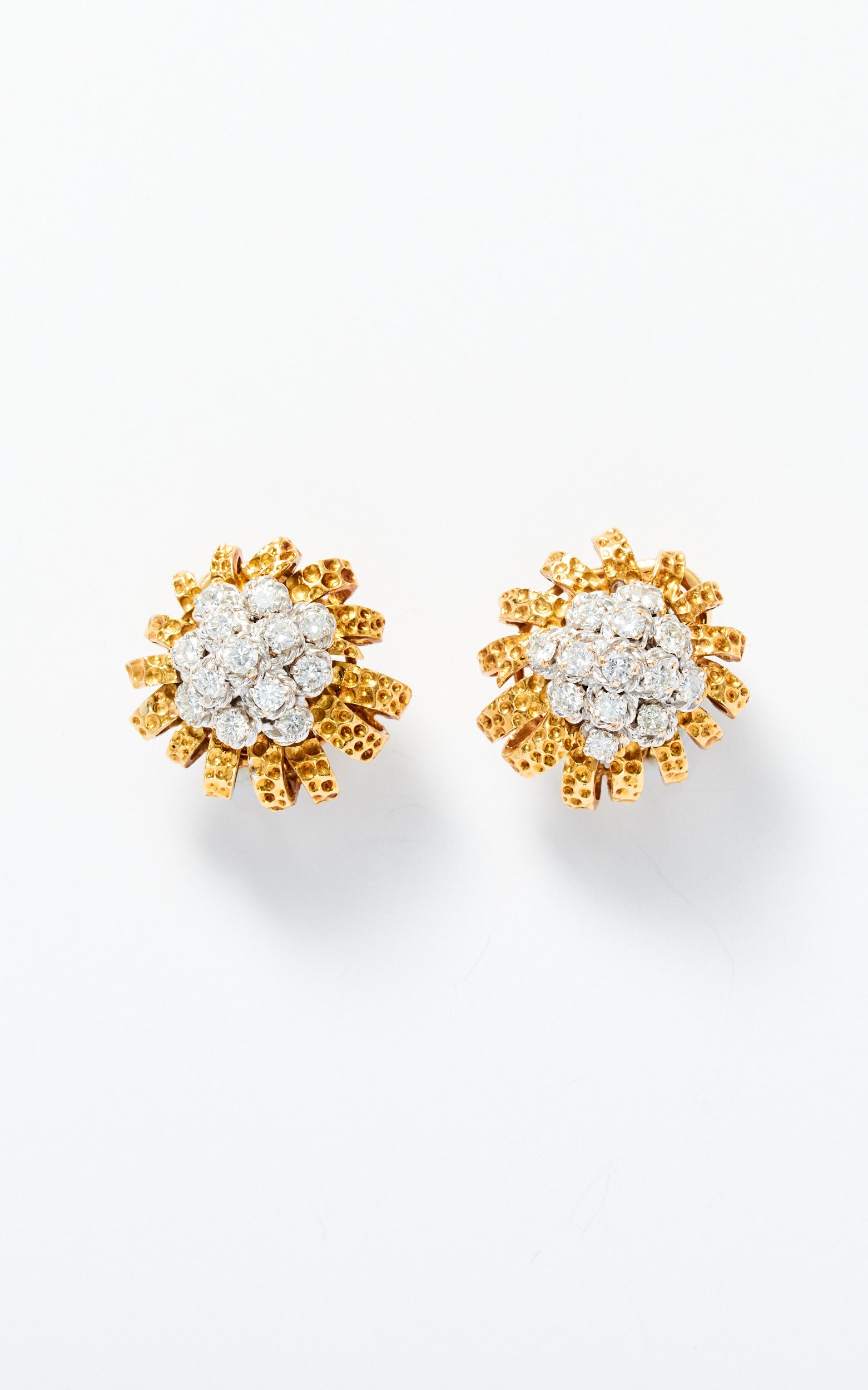 Vintage 18ct Gold and Diamond French Earrings