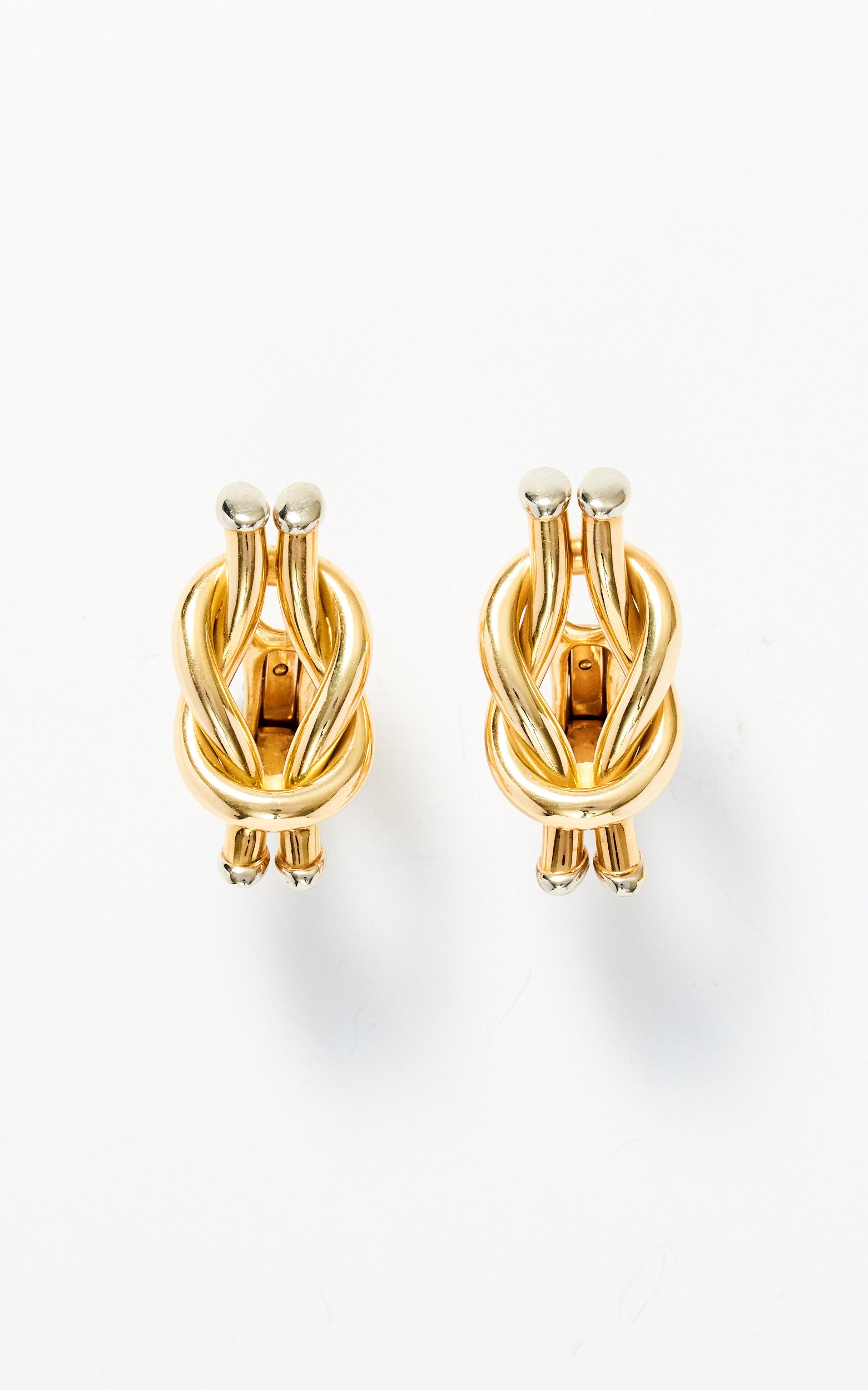 Vintage 18ct Gold Italian Knot Ear Clips