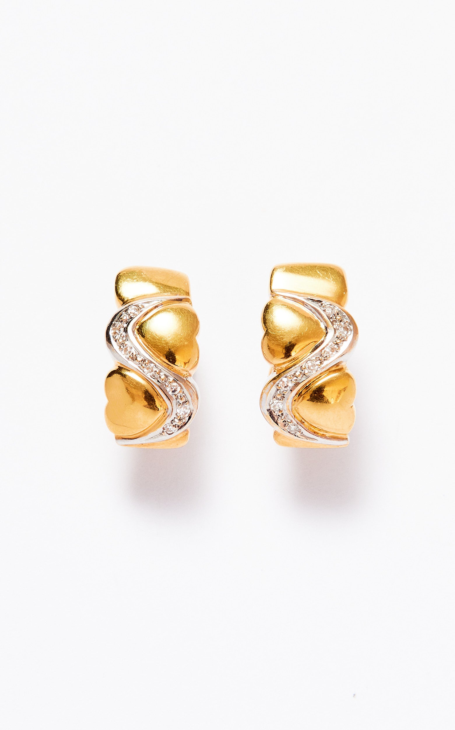 Vintage 18ct gold hearts & diamonds