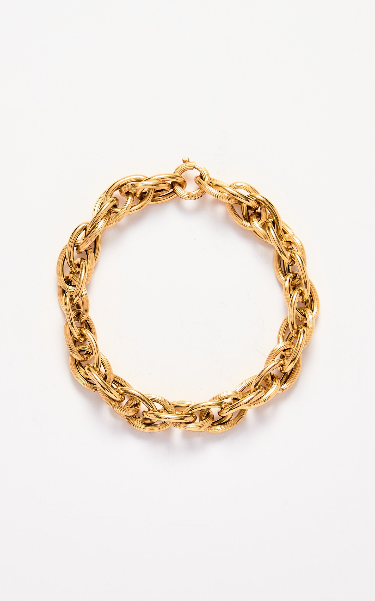 Vintage 18ct gold fancy double-link bracelet