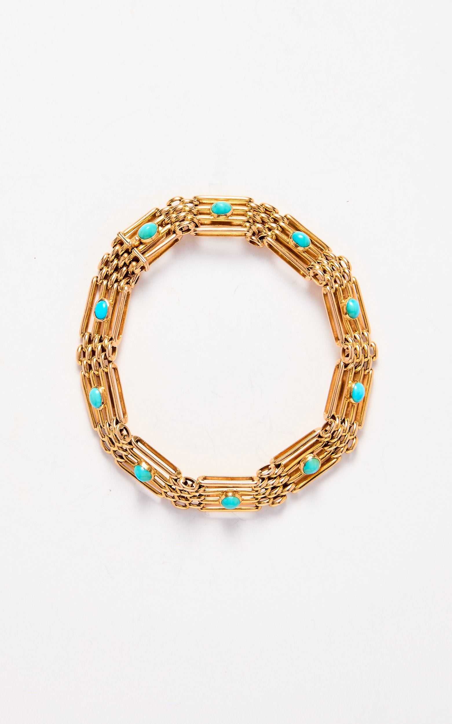 Antique 18ct Gold and Turquoise Bracelet
