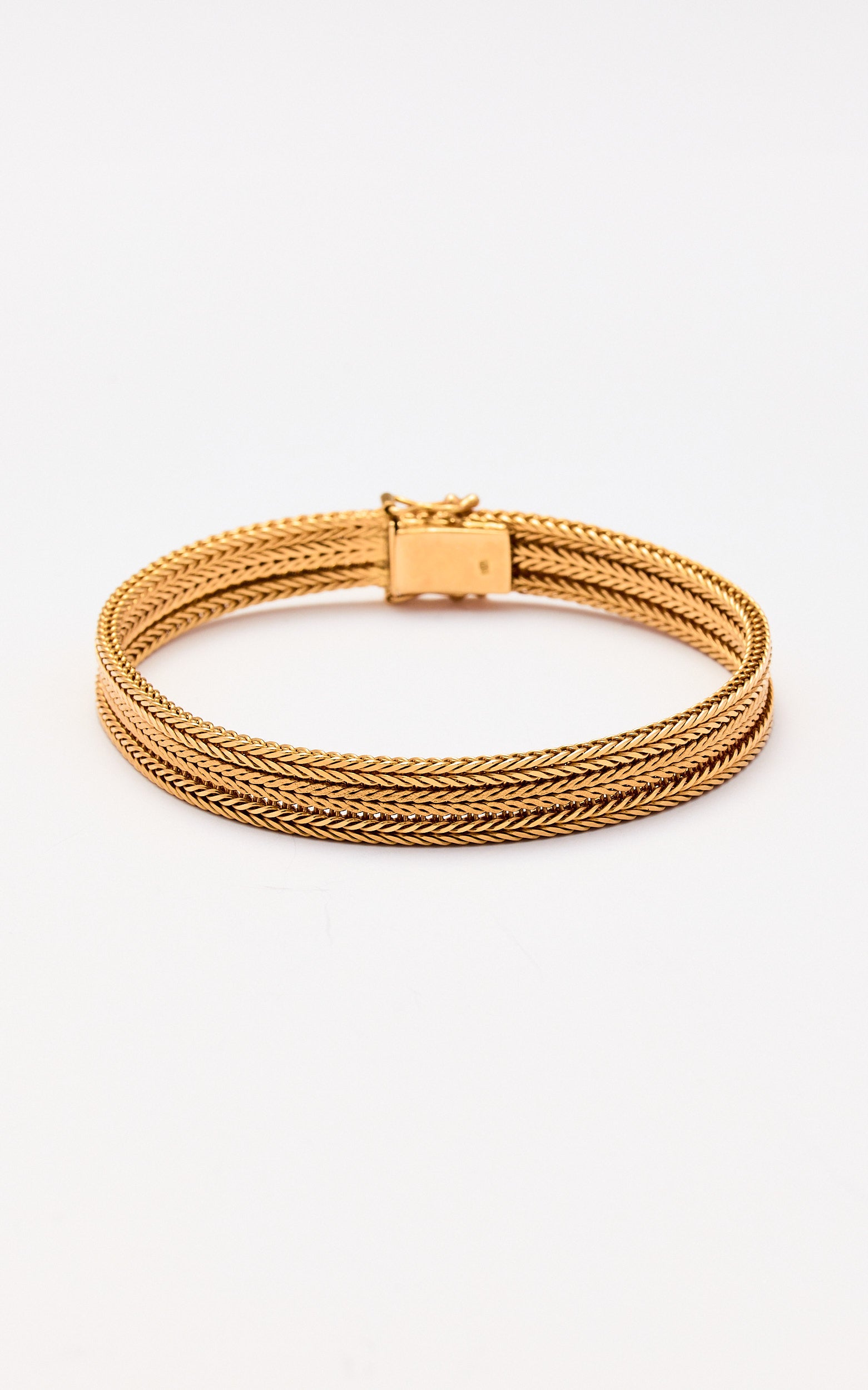 Vintage 18ct Gold Flat Woven Bracelet