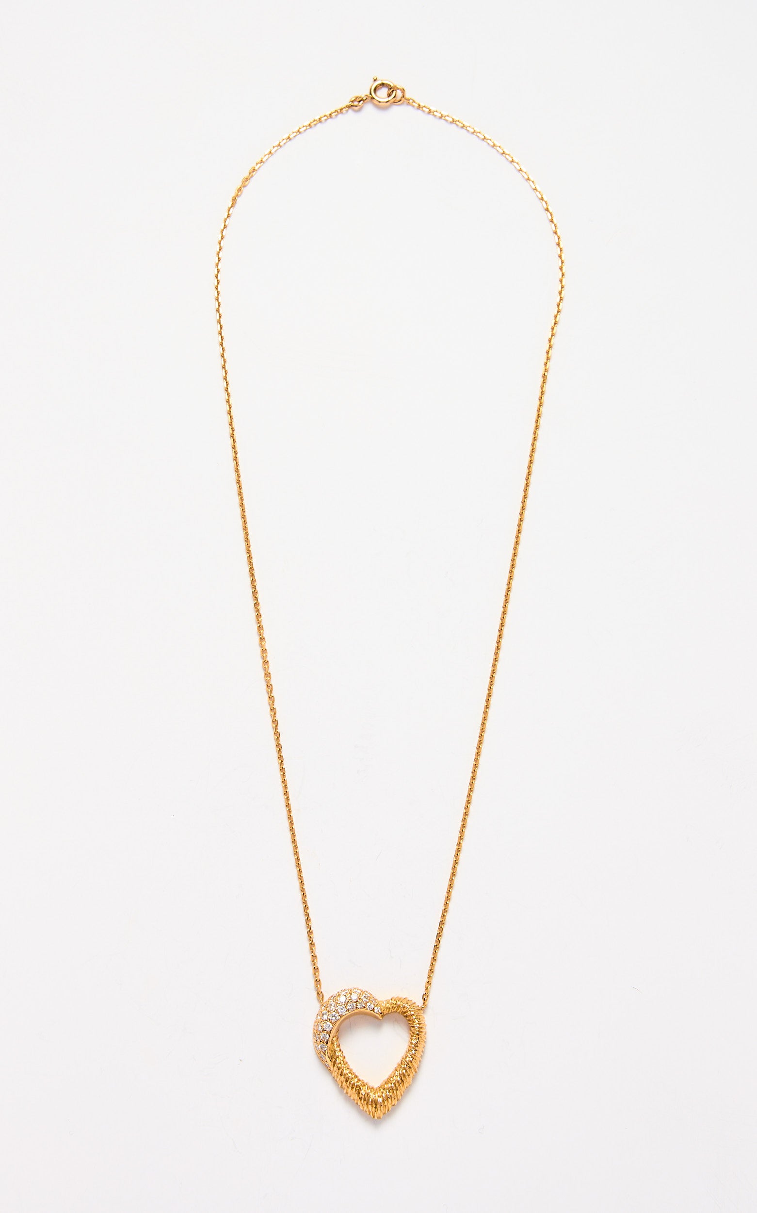 Vintage Boucheron 18ct Gold Diamond Heart Necklace