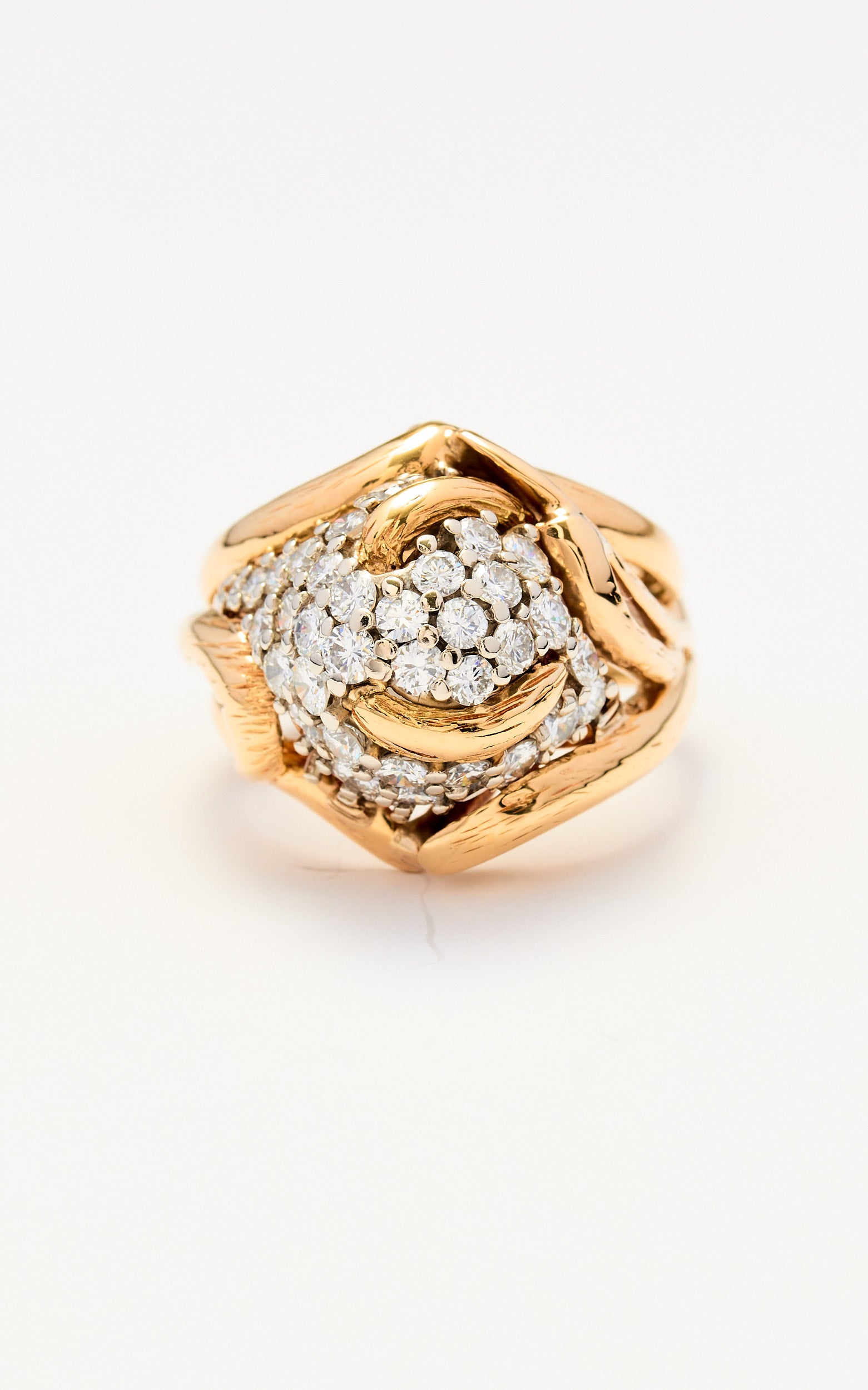 Vintage Italian 18ct gold & diamond cocktail ring