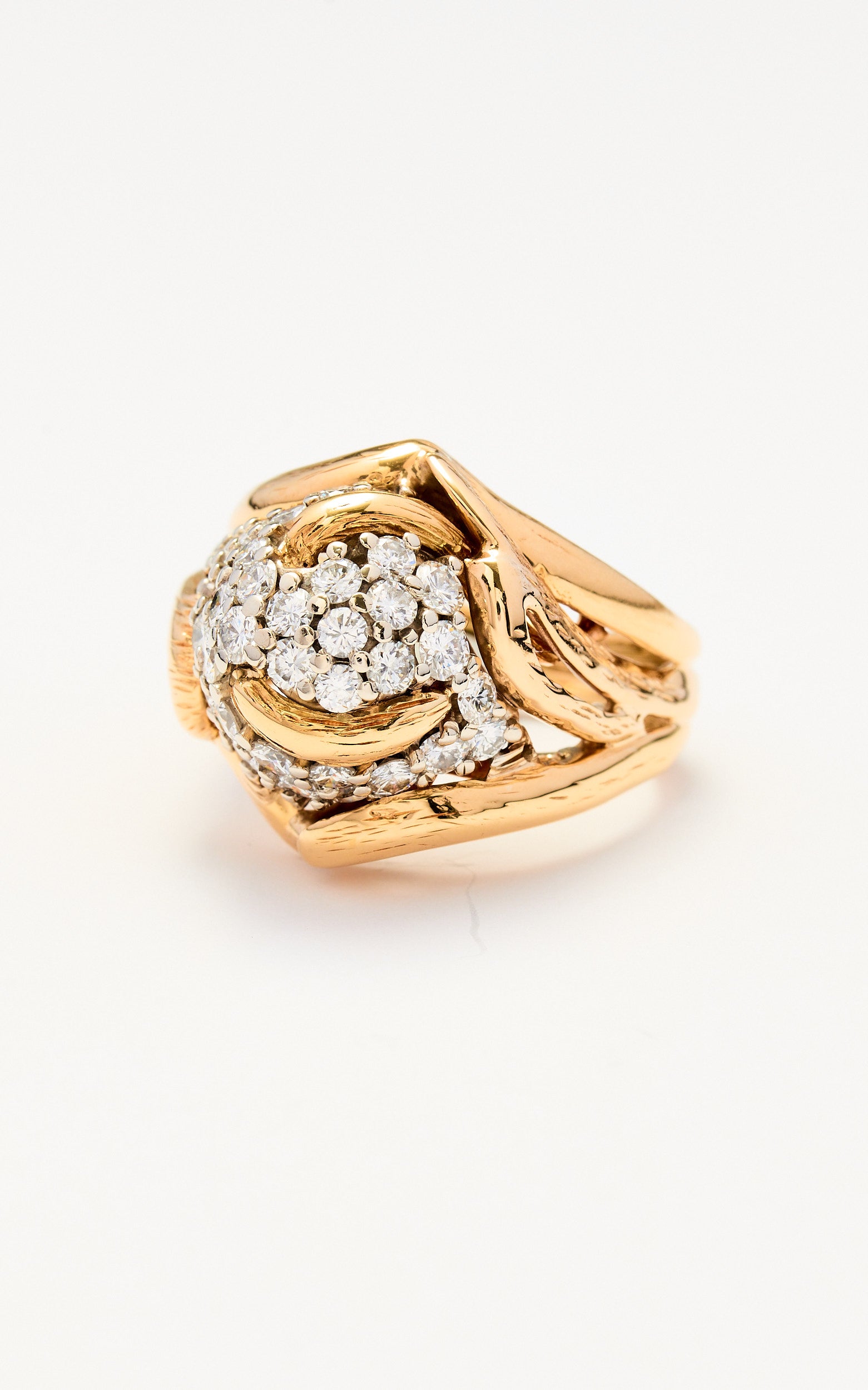 Vintage Italian 18ct gold & diamond cocktail ring