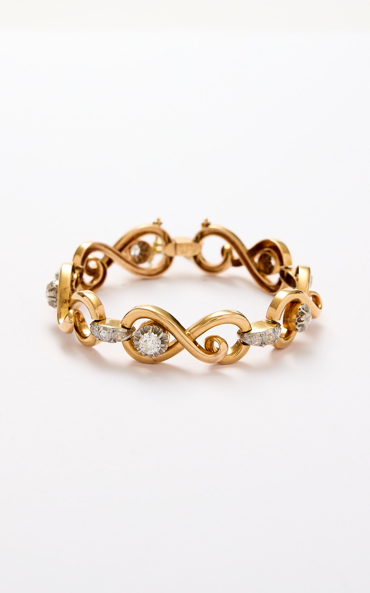 Vintage 18ct gold & diamond Spanish bracelet