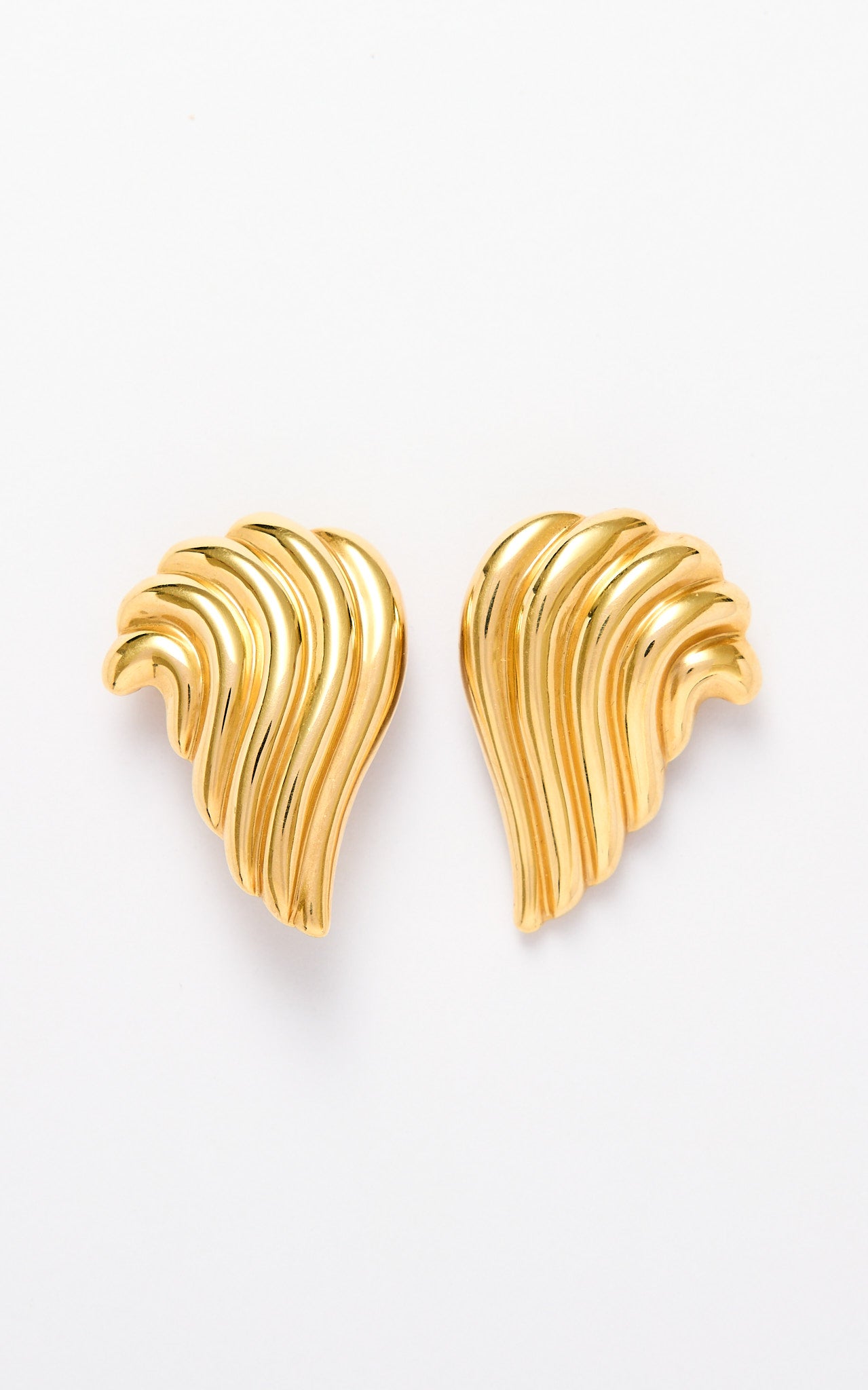 18ct gold swirl earrings
