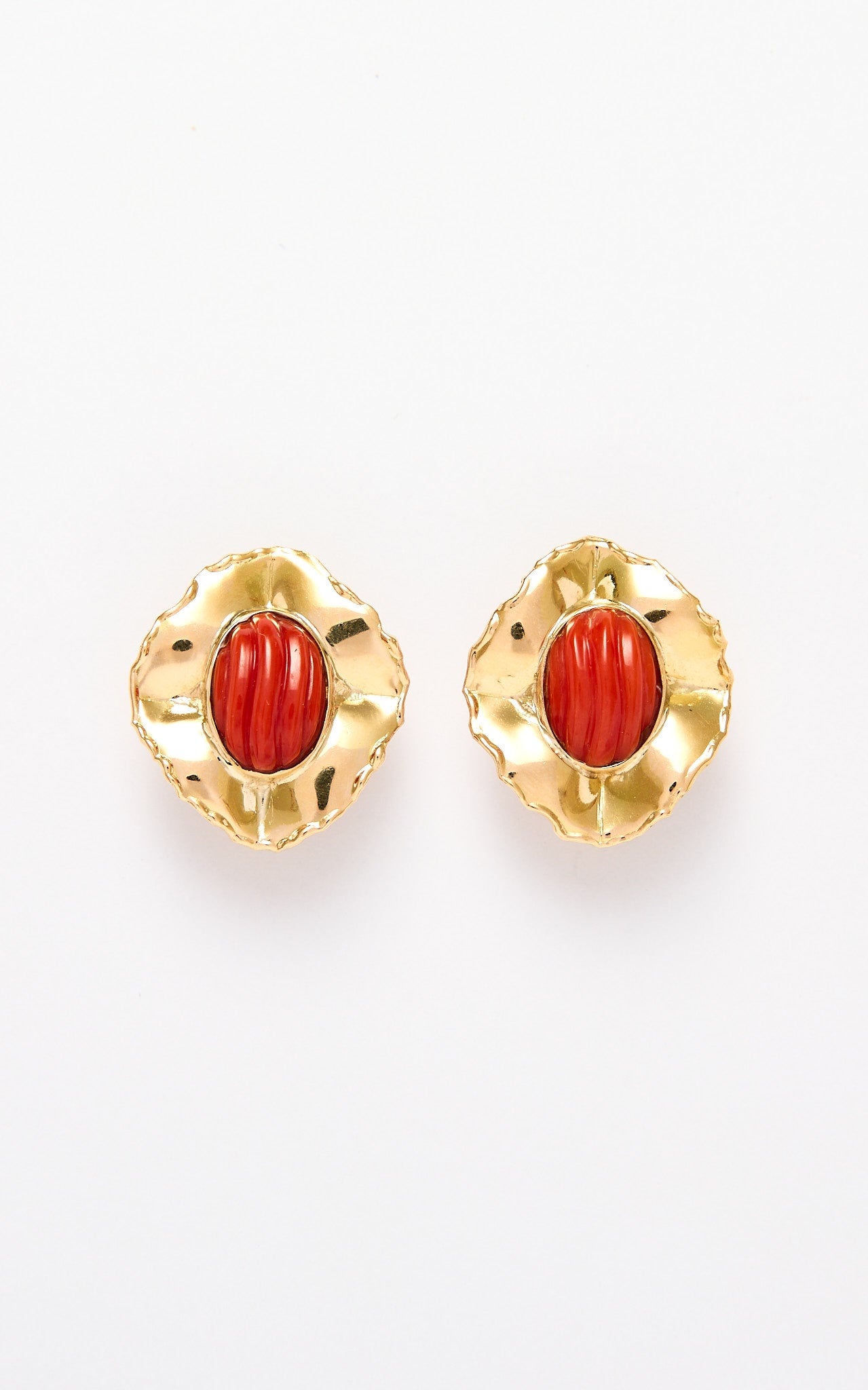 18ct gold & coral earrings