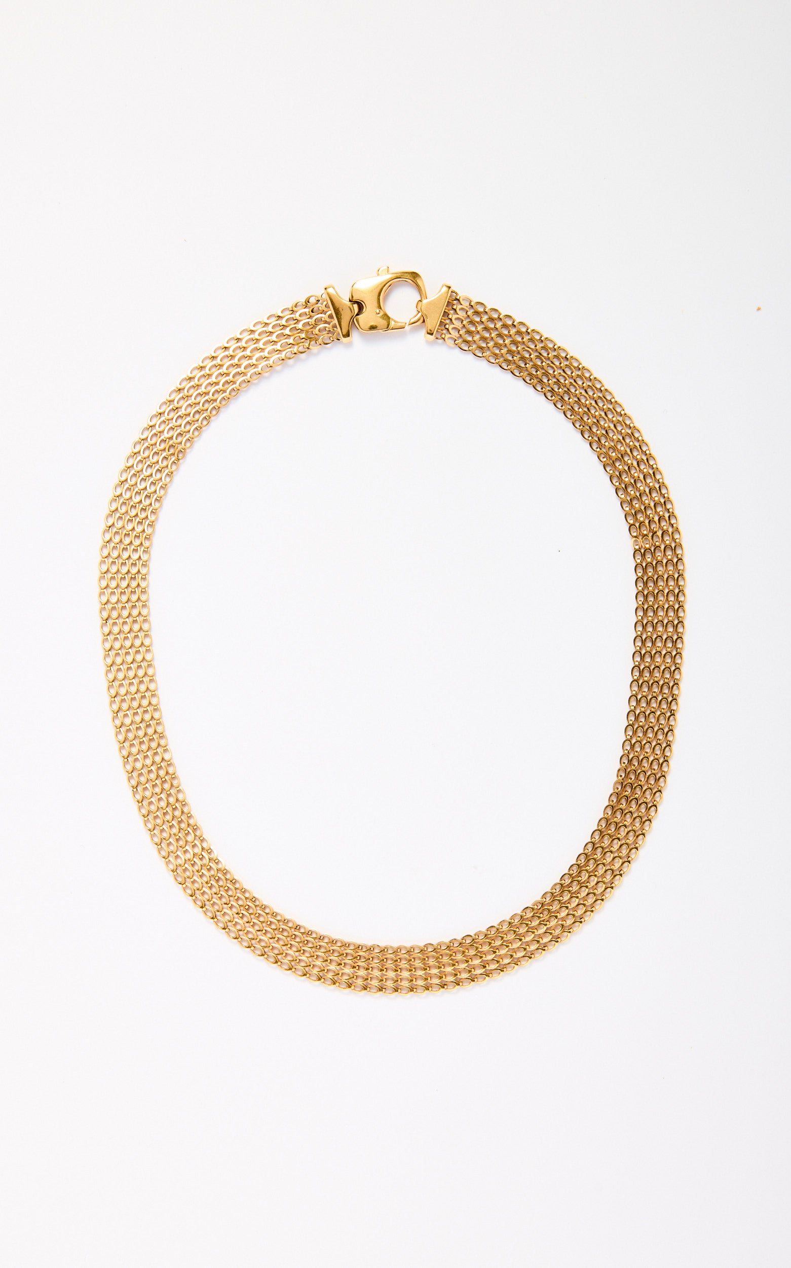 Vintage 9ct gold mesh link collar