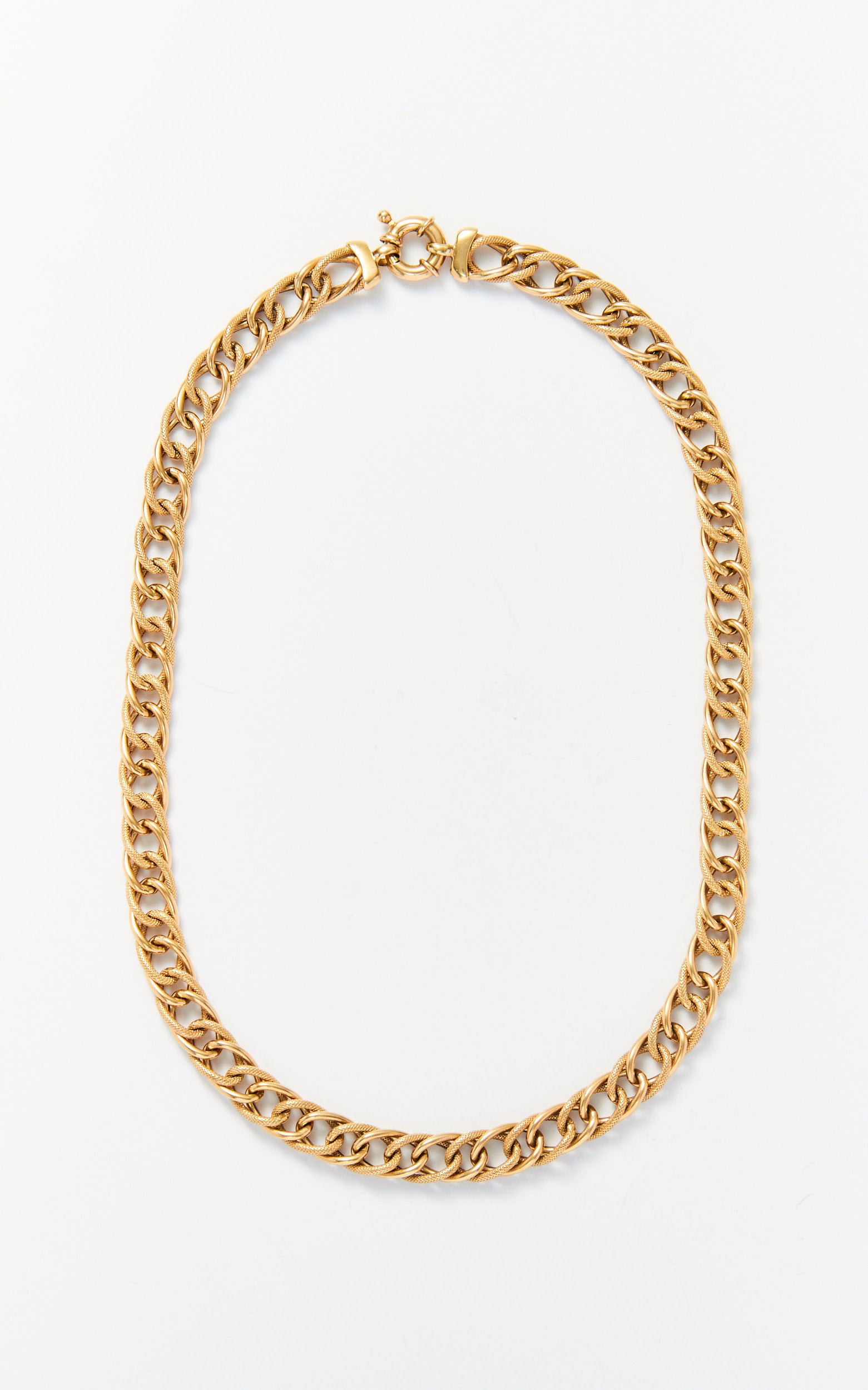 Vintage 18ct gold italian textured curb necklace