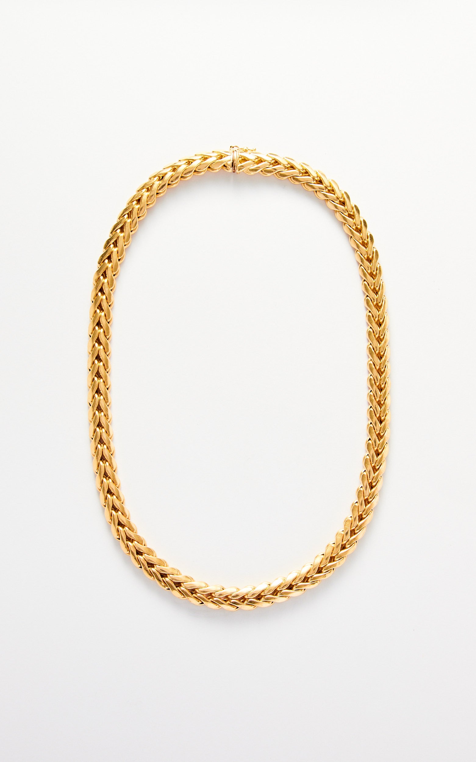 Vintage 18ct Gold Flat Wheat Link Collar
