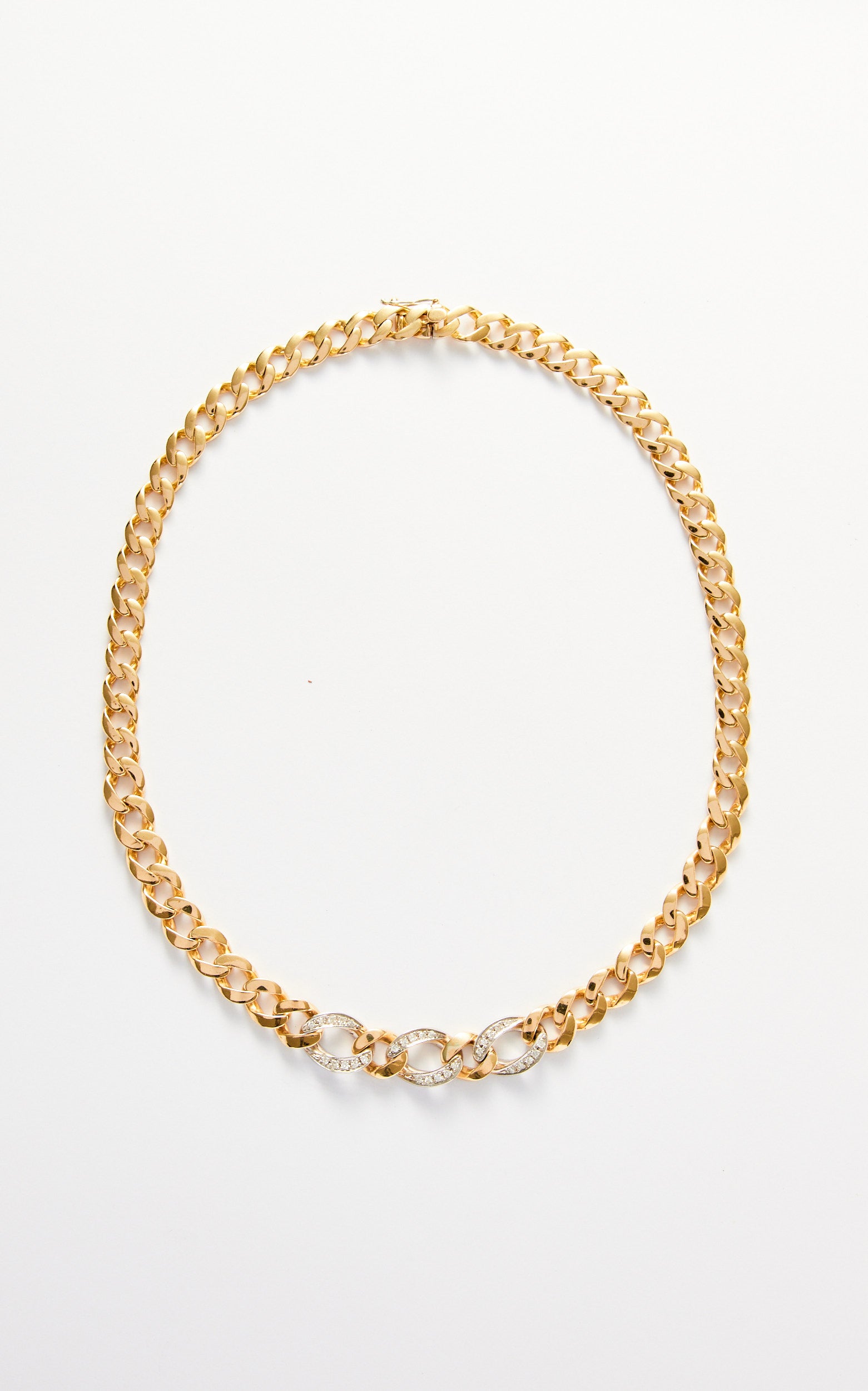 Vintage 18ct Diamond Gold Chain