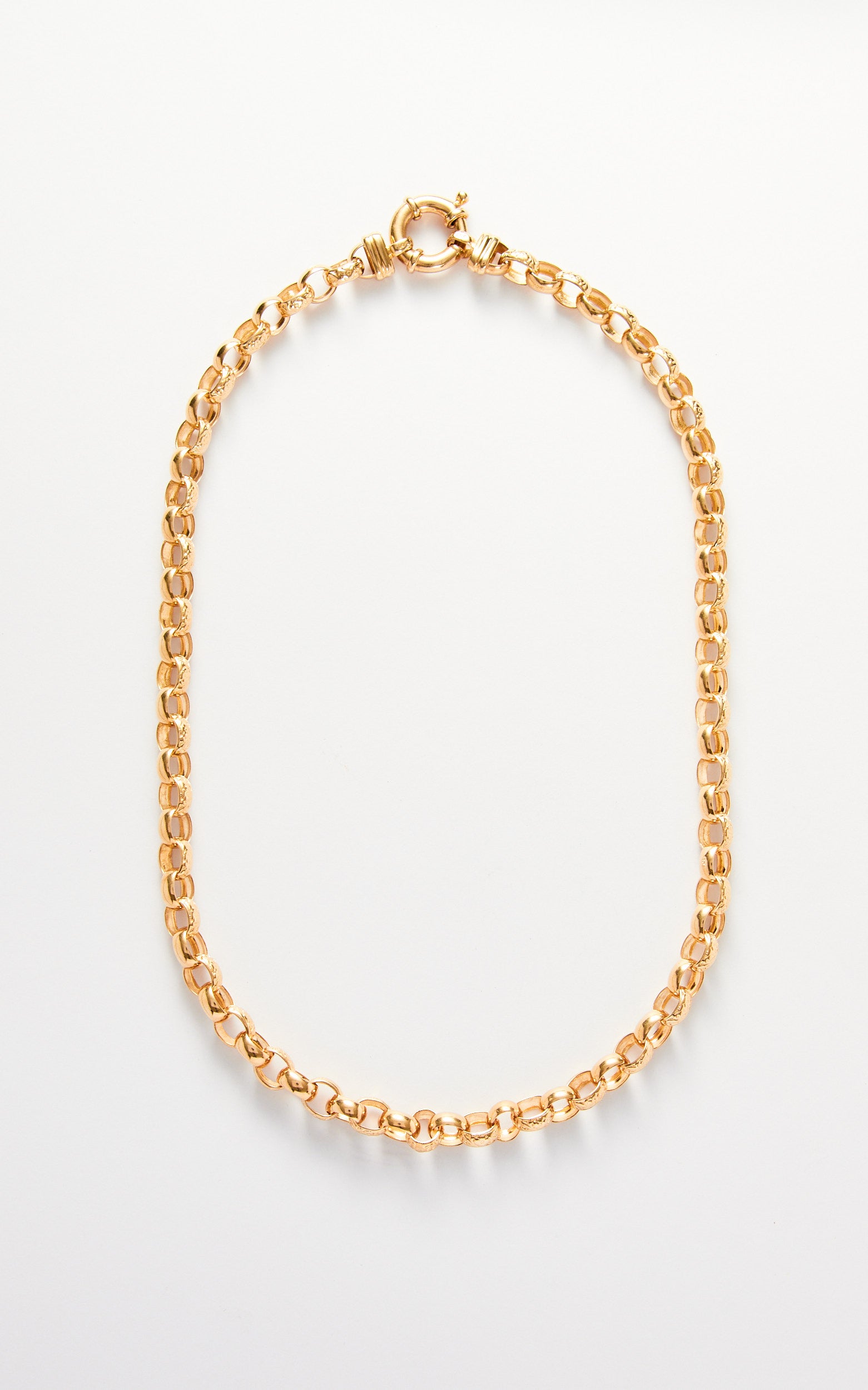 Vintage 9ct Engraved Belcher Necklace