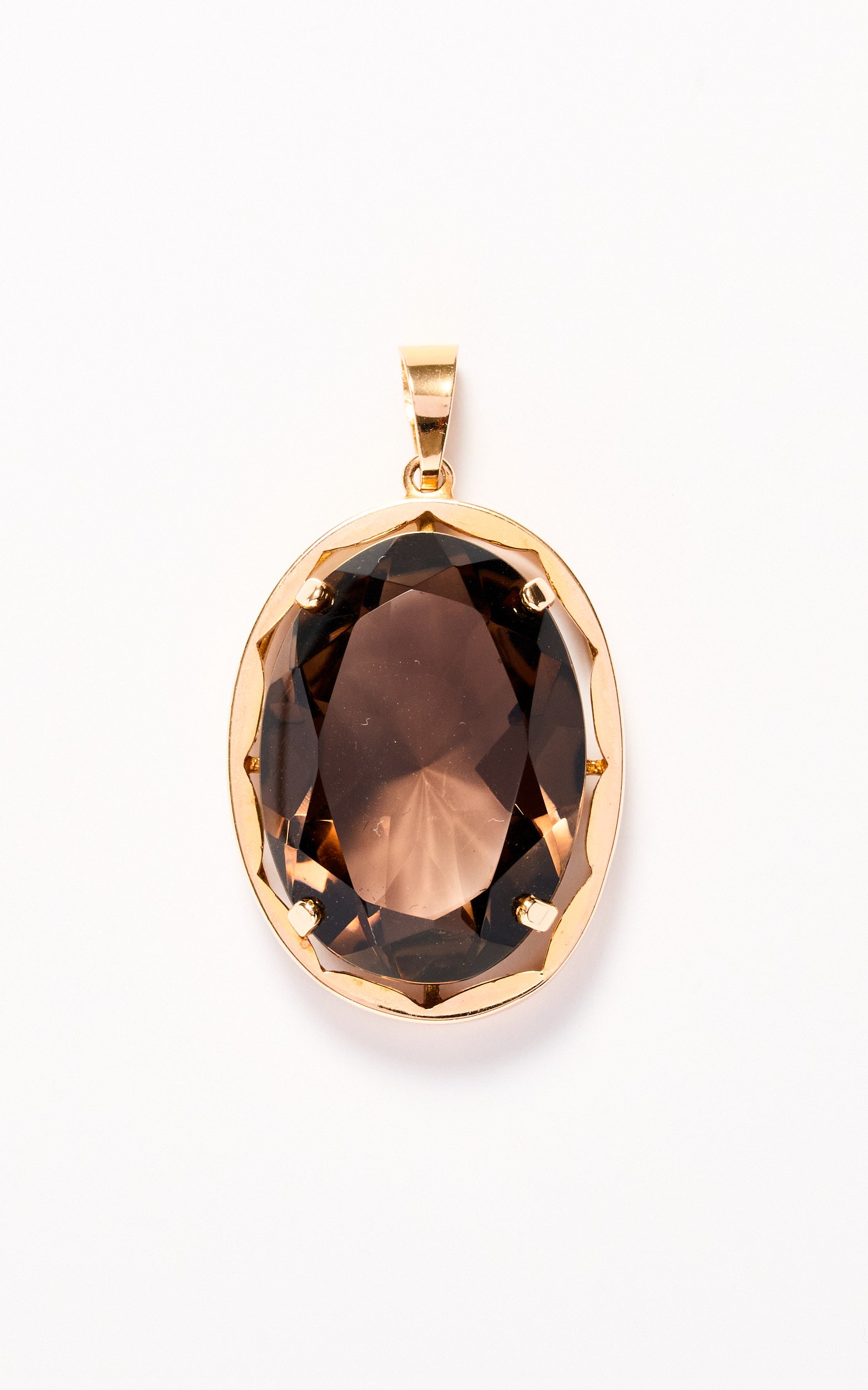 Antique 9ct Gold Smoky Quartz Pendant