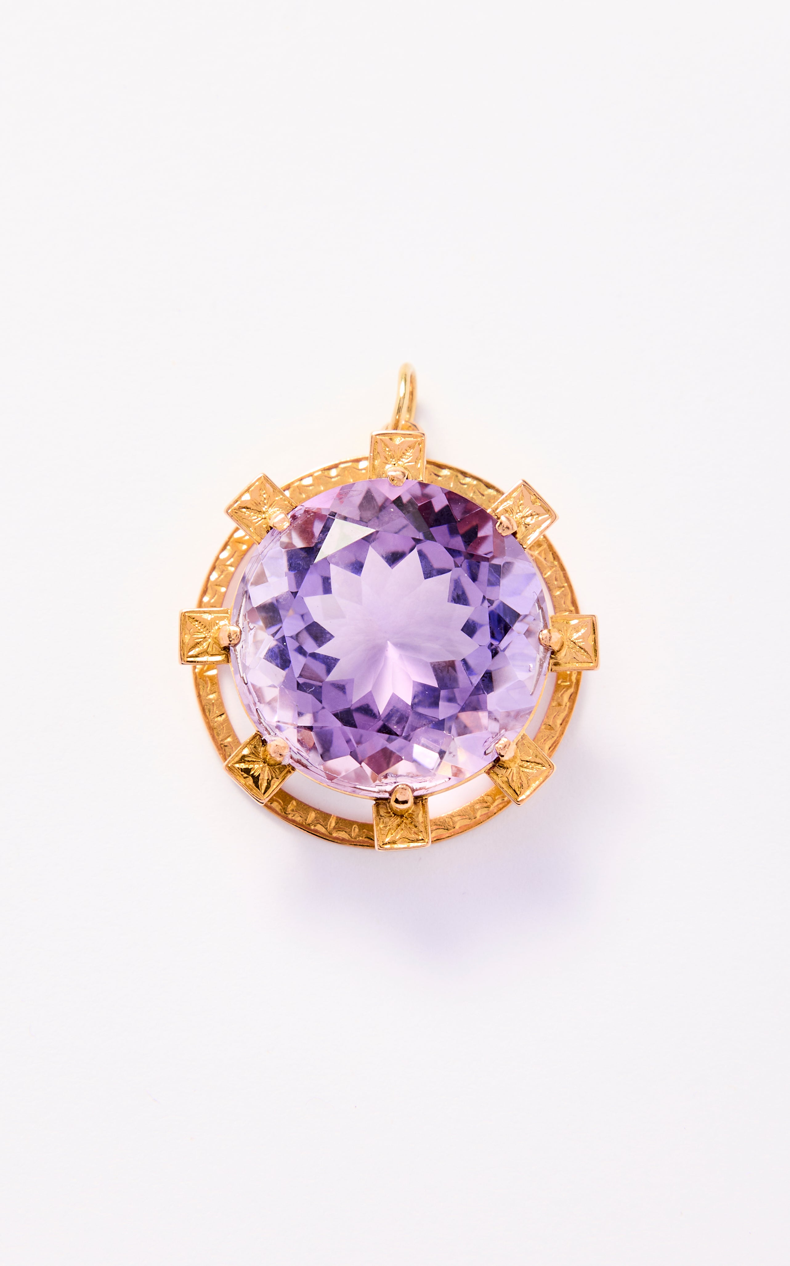 Antique 18ct Gold Amethyst Pendant