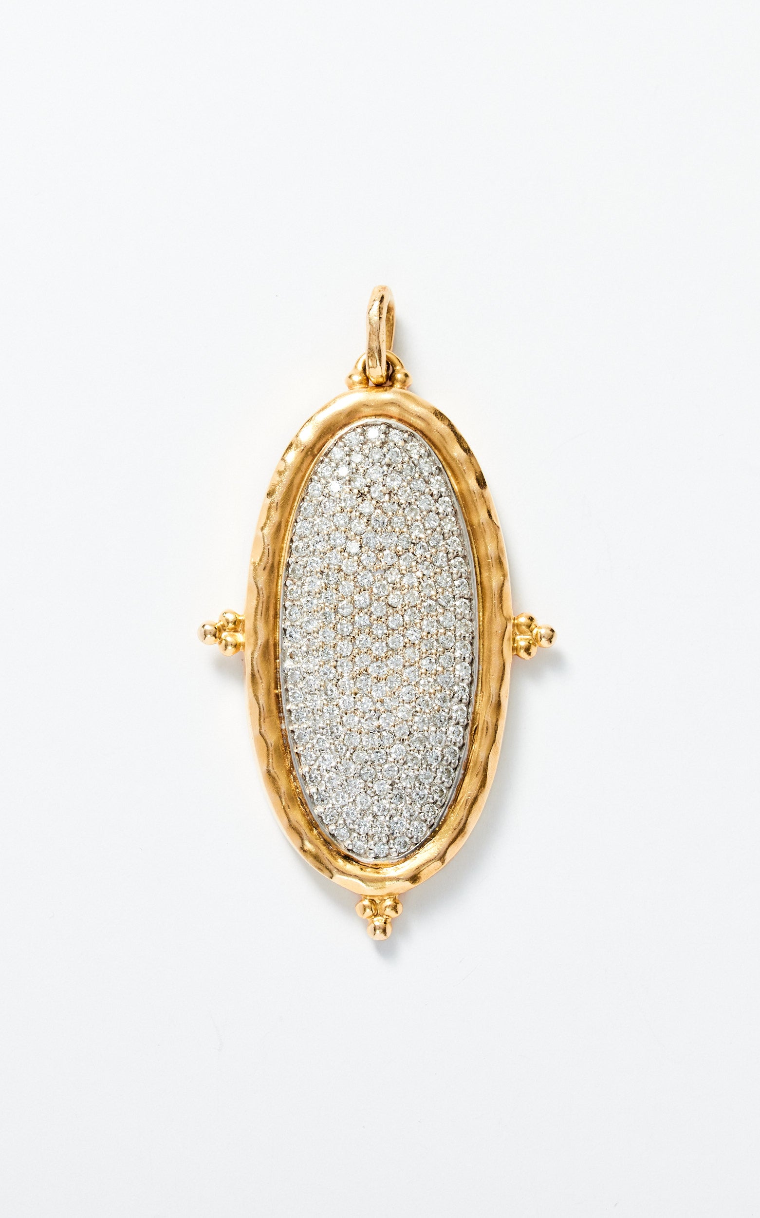 Vintage 14ct gold & pavé diamond pendant