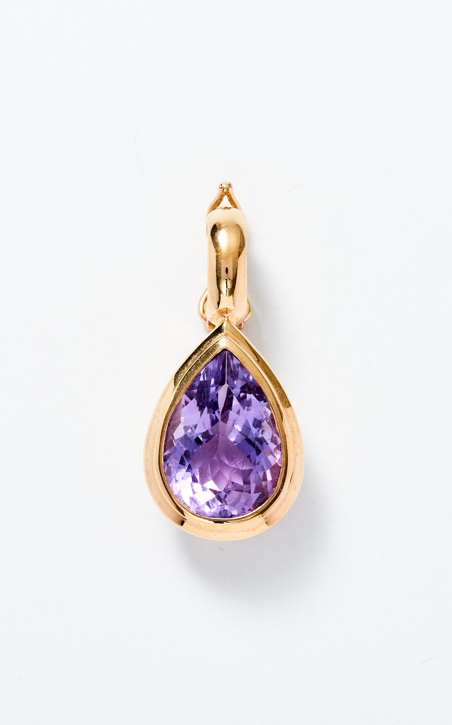 Vintage 9ct Gold Amethyst Tear Drop Pendant