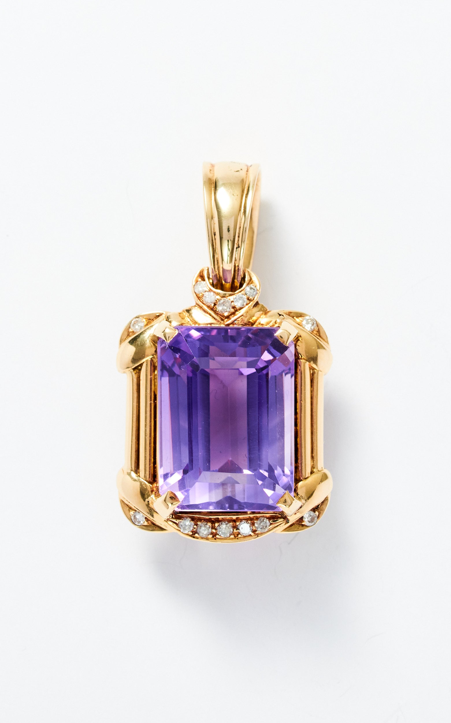 Vintage Amethyst and diamond enhancer pendant