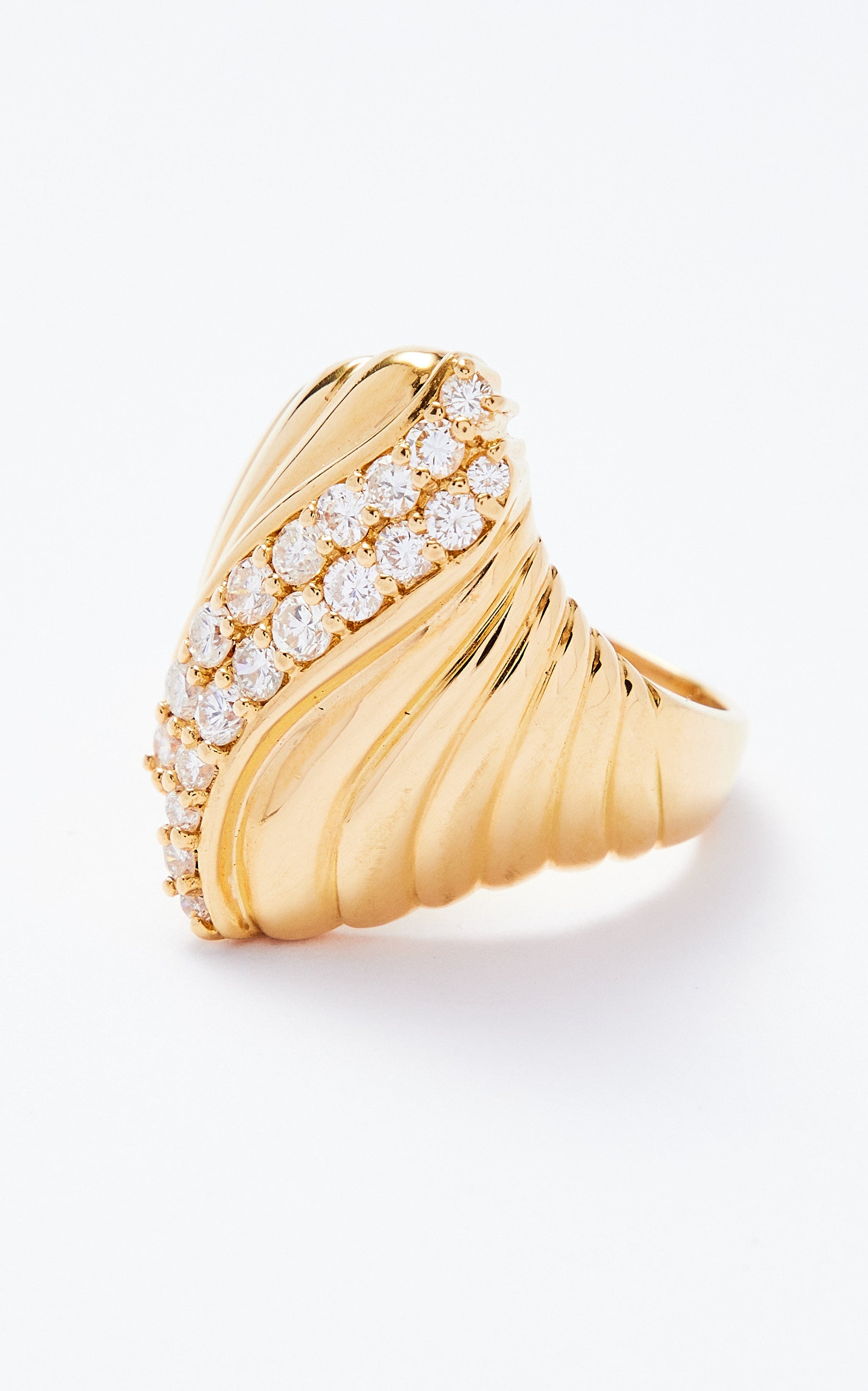 Vintage 18ct gold & 1ct diamond cocktail ring