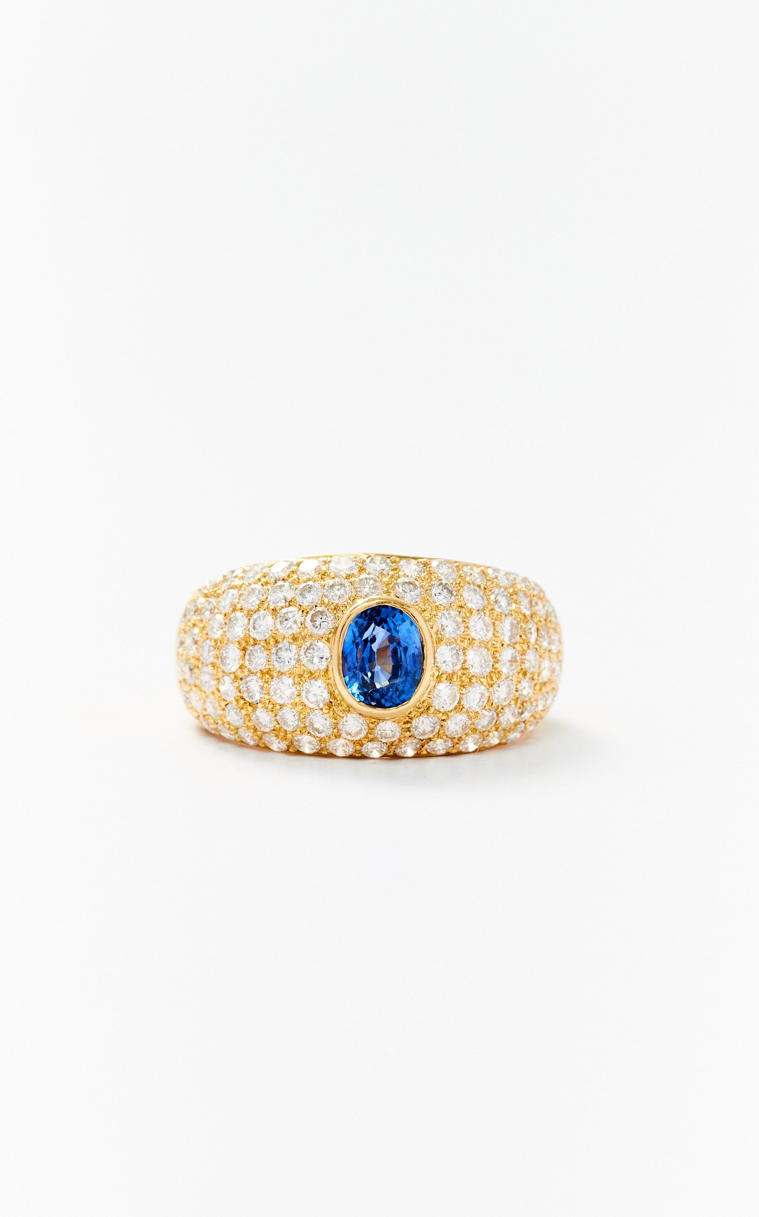 Vintage 18ct gold ceylon sapphire & diamond ring