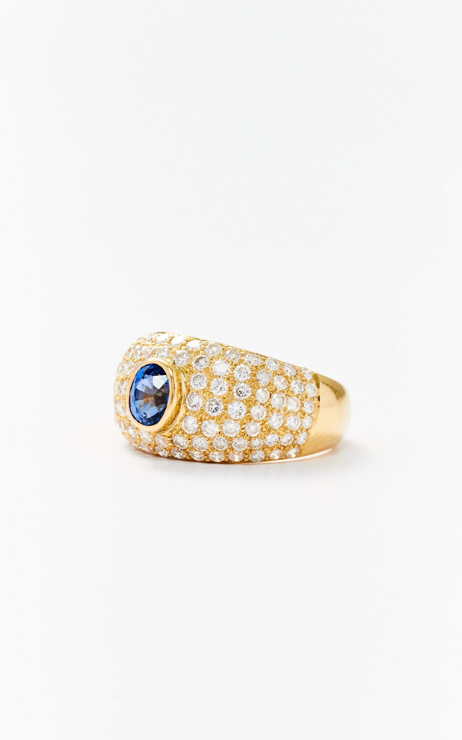 Vintage 18ct gold ceylon sapphire & diamond ring
