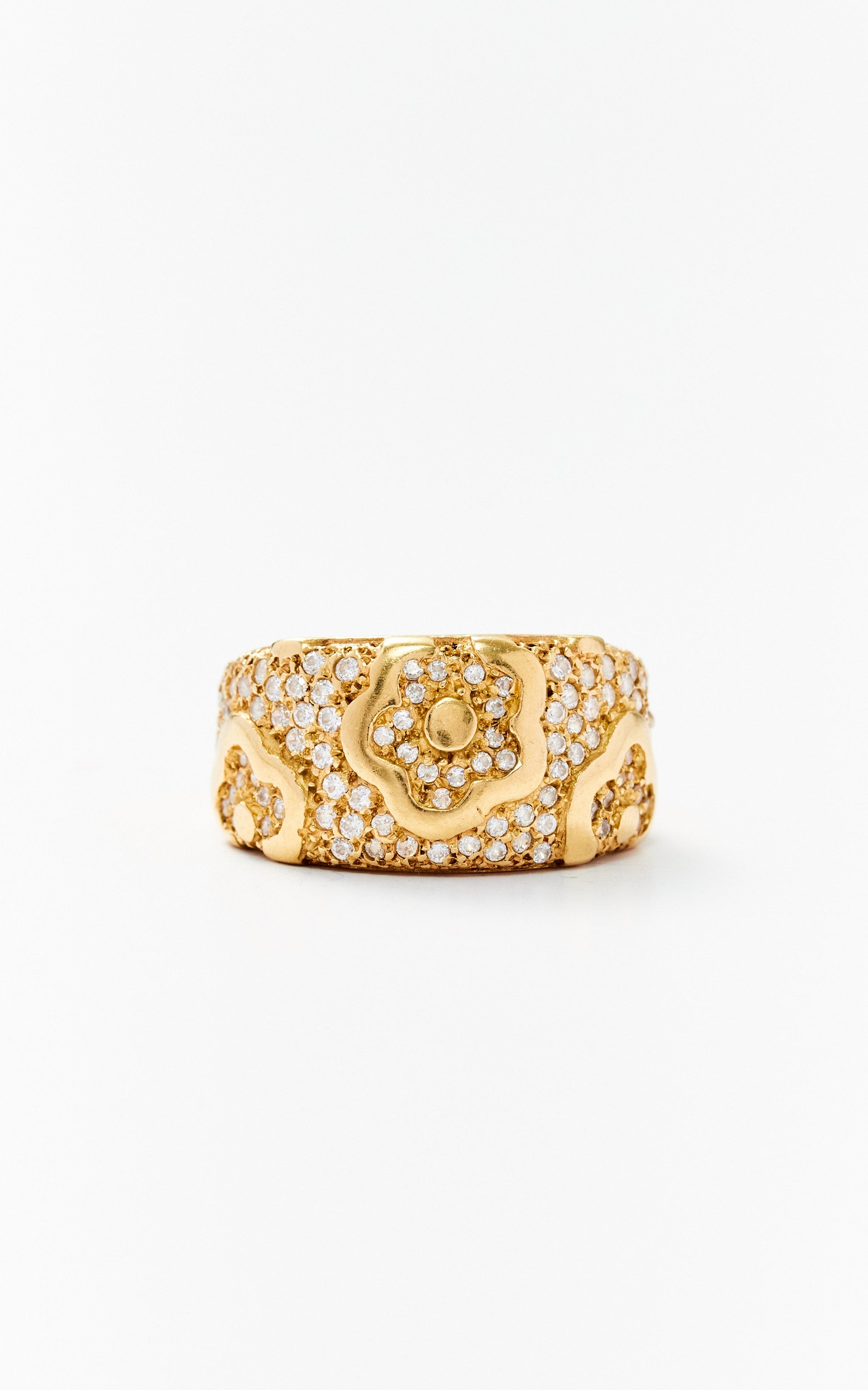 Vintage 18ct Gold and Diamond Flower Ring