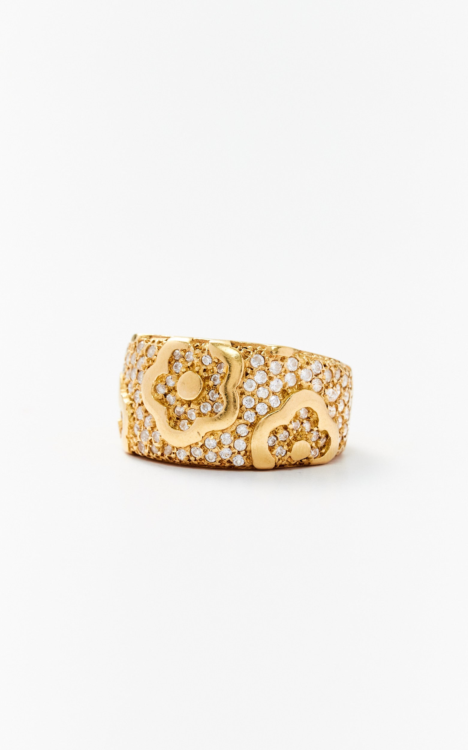 Vintage 18ct Gold and Diamond Flower Ring