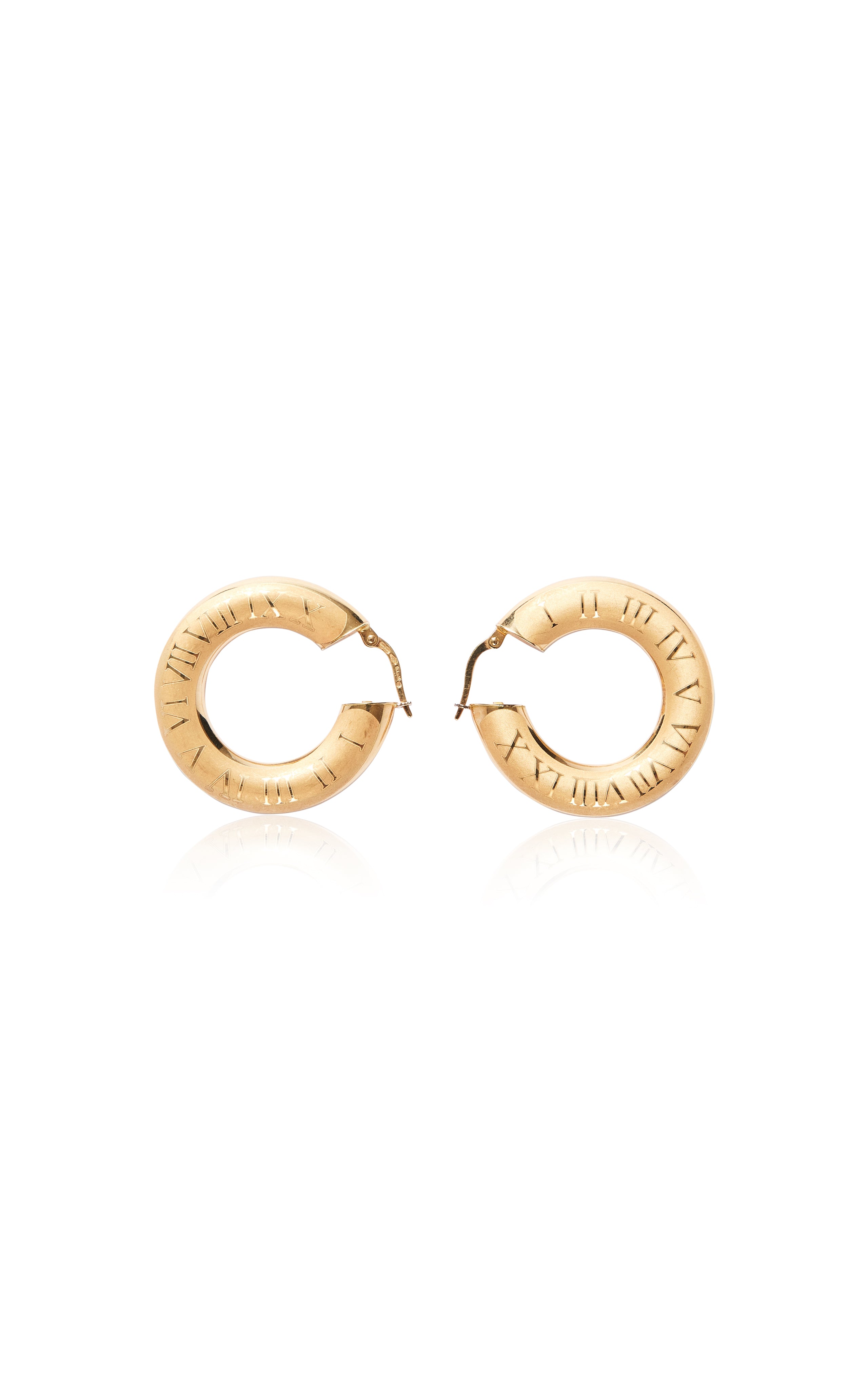 Vintage 18ct Gold Roman Numeral Earrings